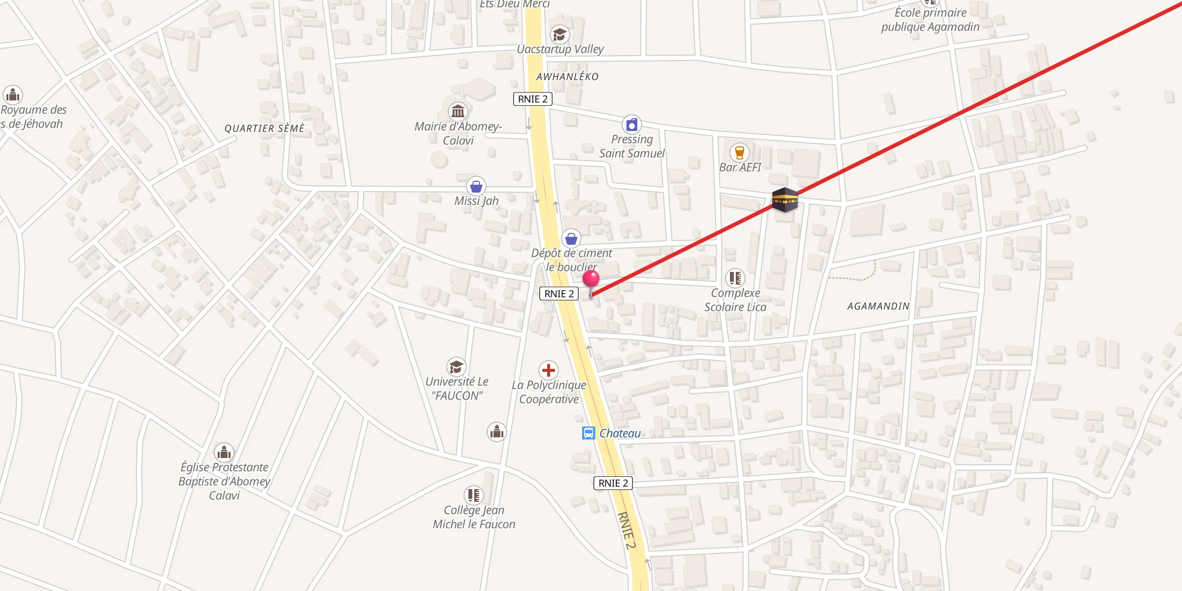 Carte de localisation : Mosquée centrale Aganmadin