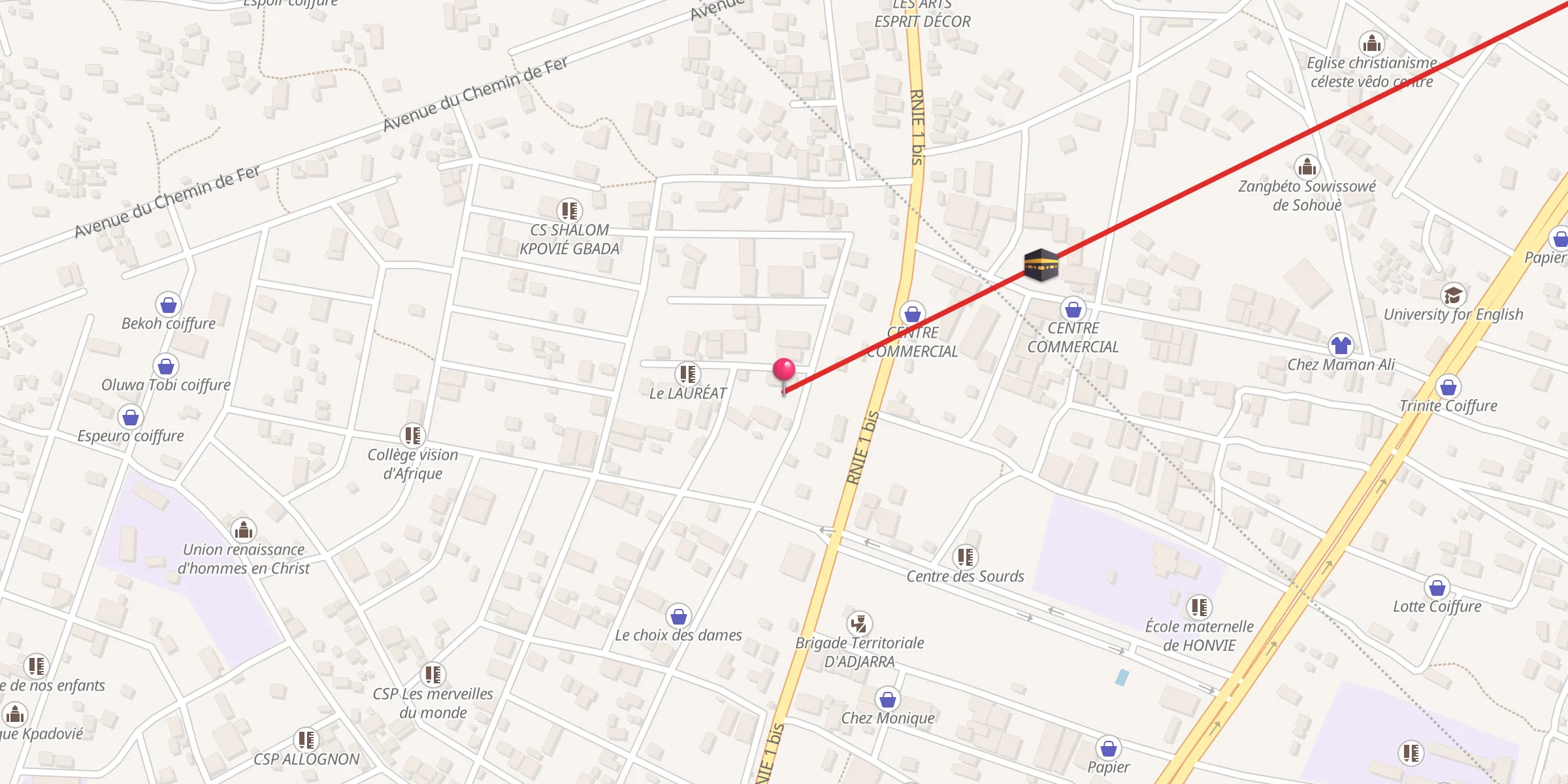 Carte de localisation : Mosquée OLUWA LONI ARANSE