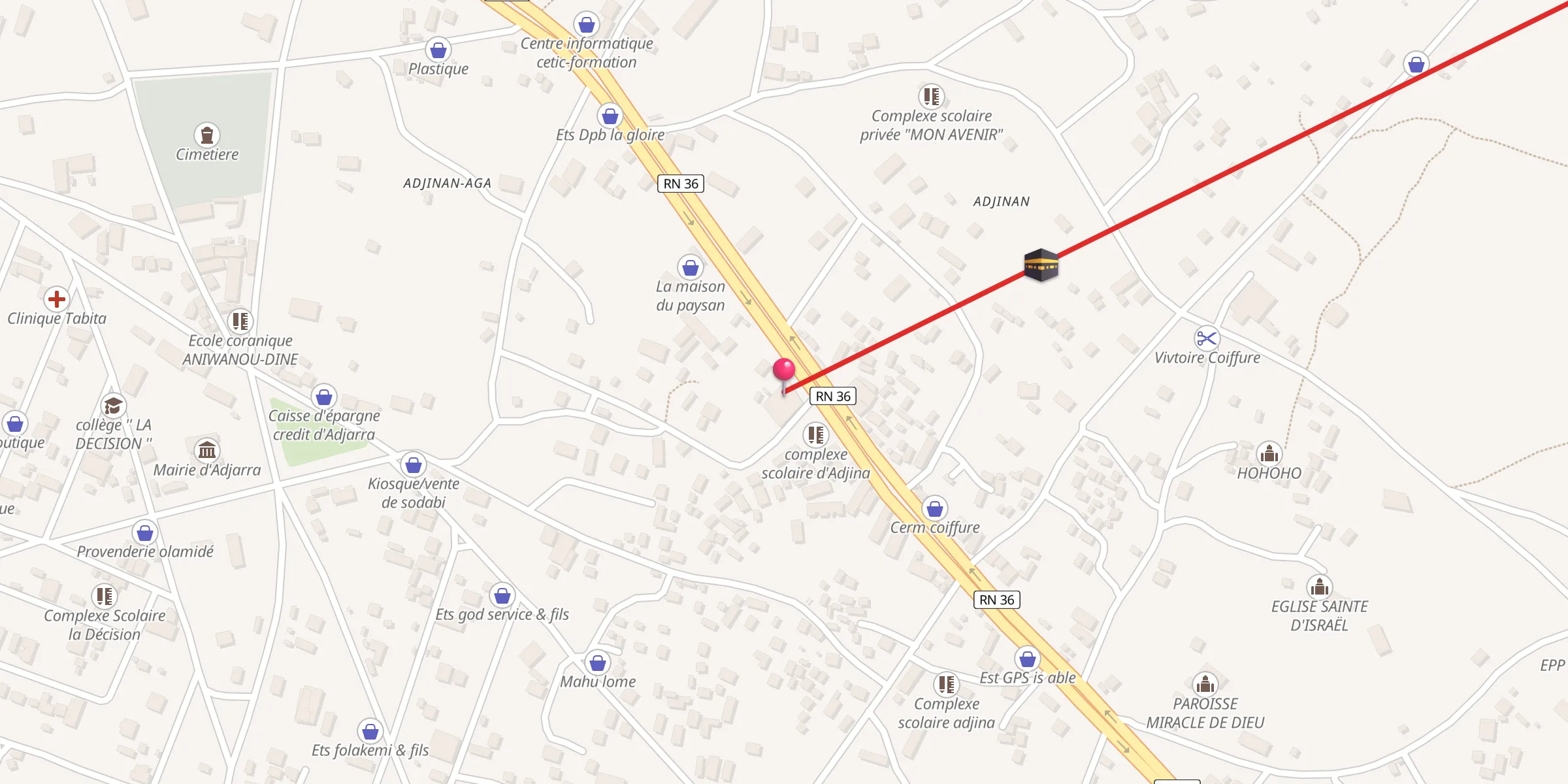 Carte de localisation : Mosquée centrale d'adjina