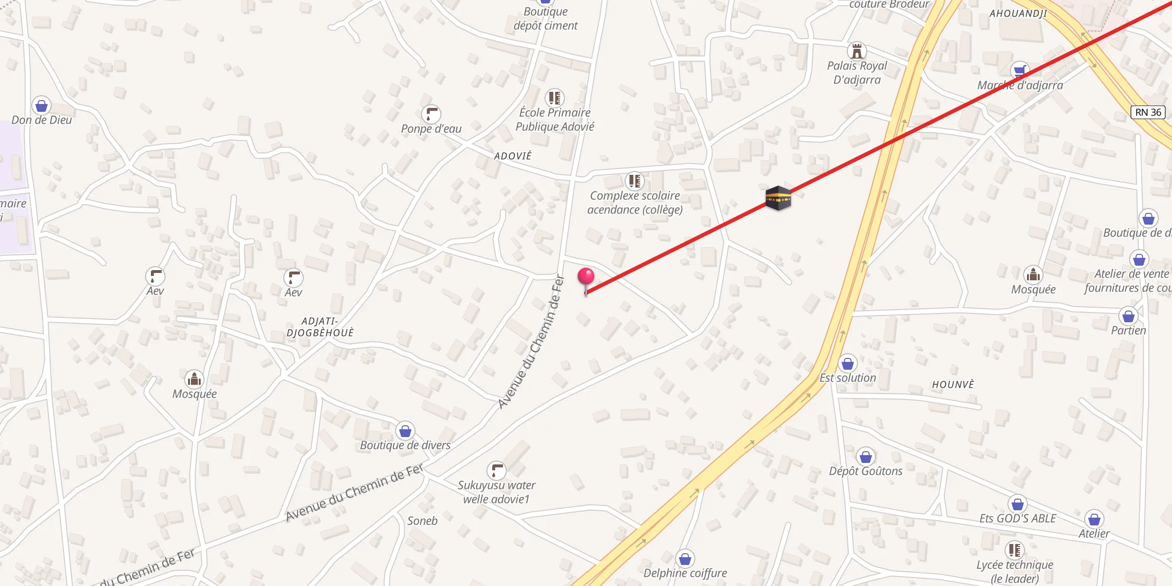 Carte de localisation : Mosquée mariam abedje