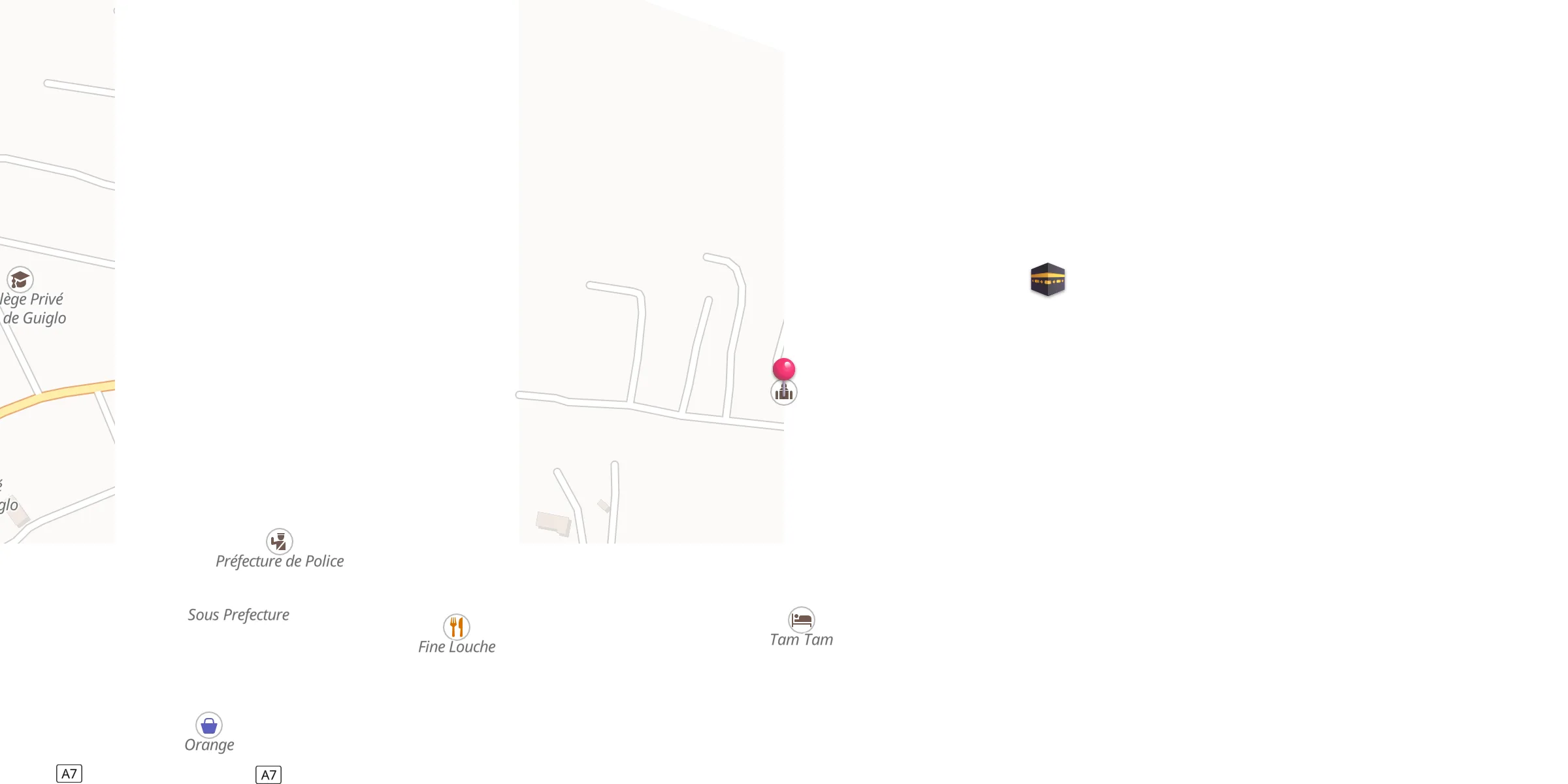 Carte de localisation : Mosquée
