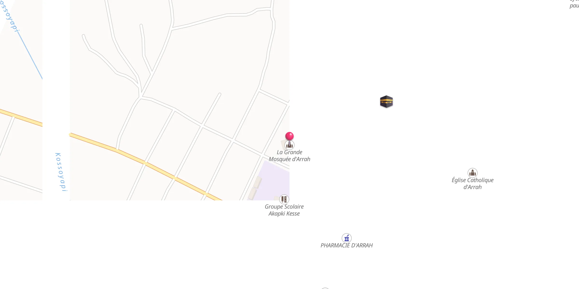 Carte de localisation : La Grande Mosquée d'Arrah
