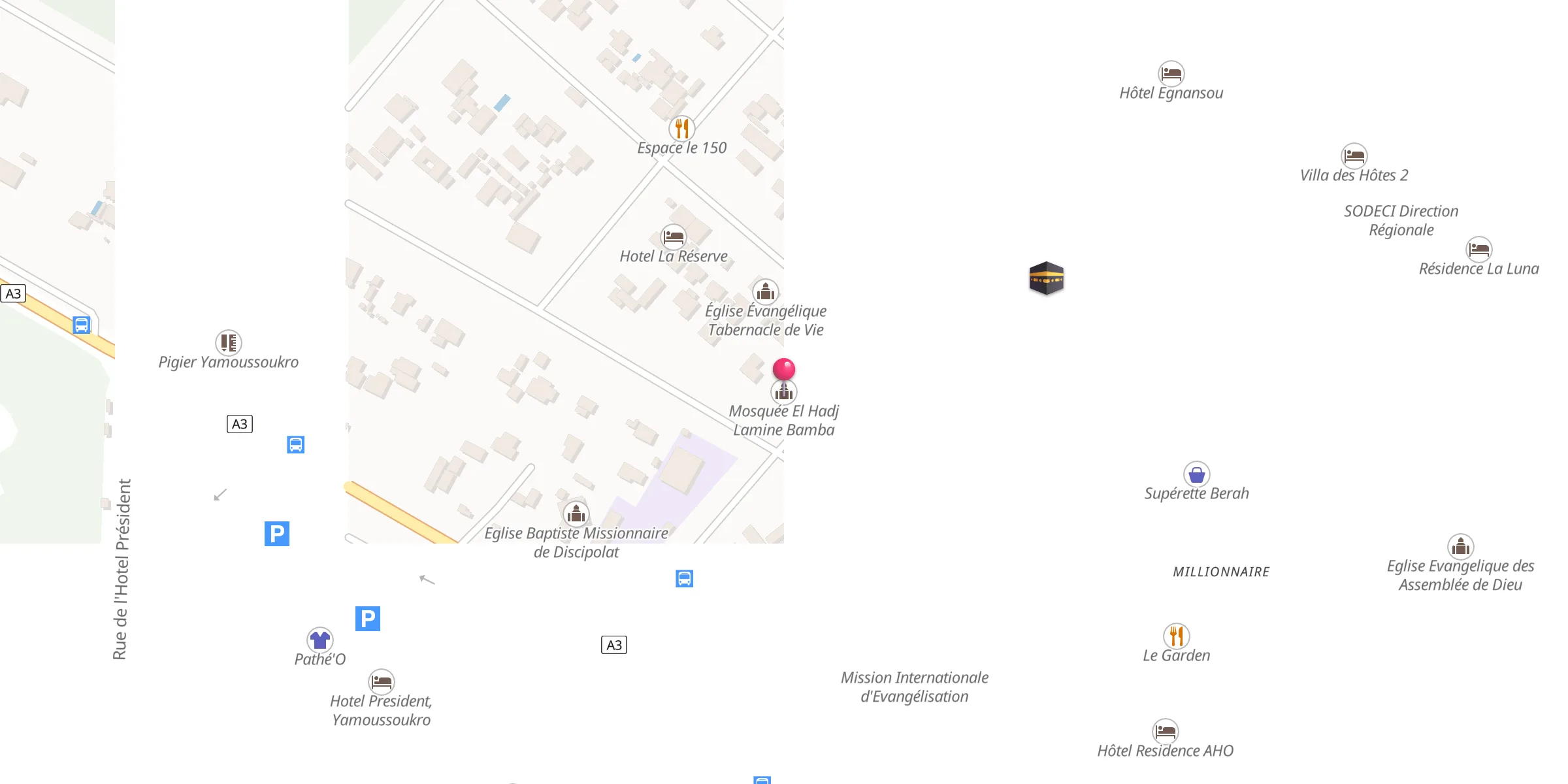 Carte de localisation : Mosquée El Hadj Lamine Bamba