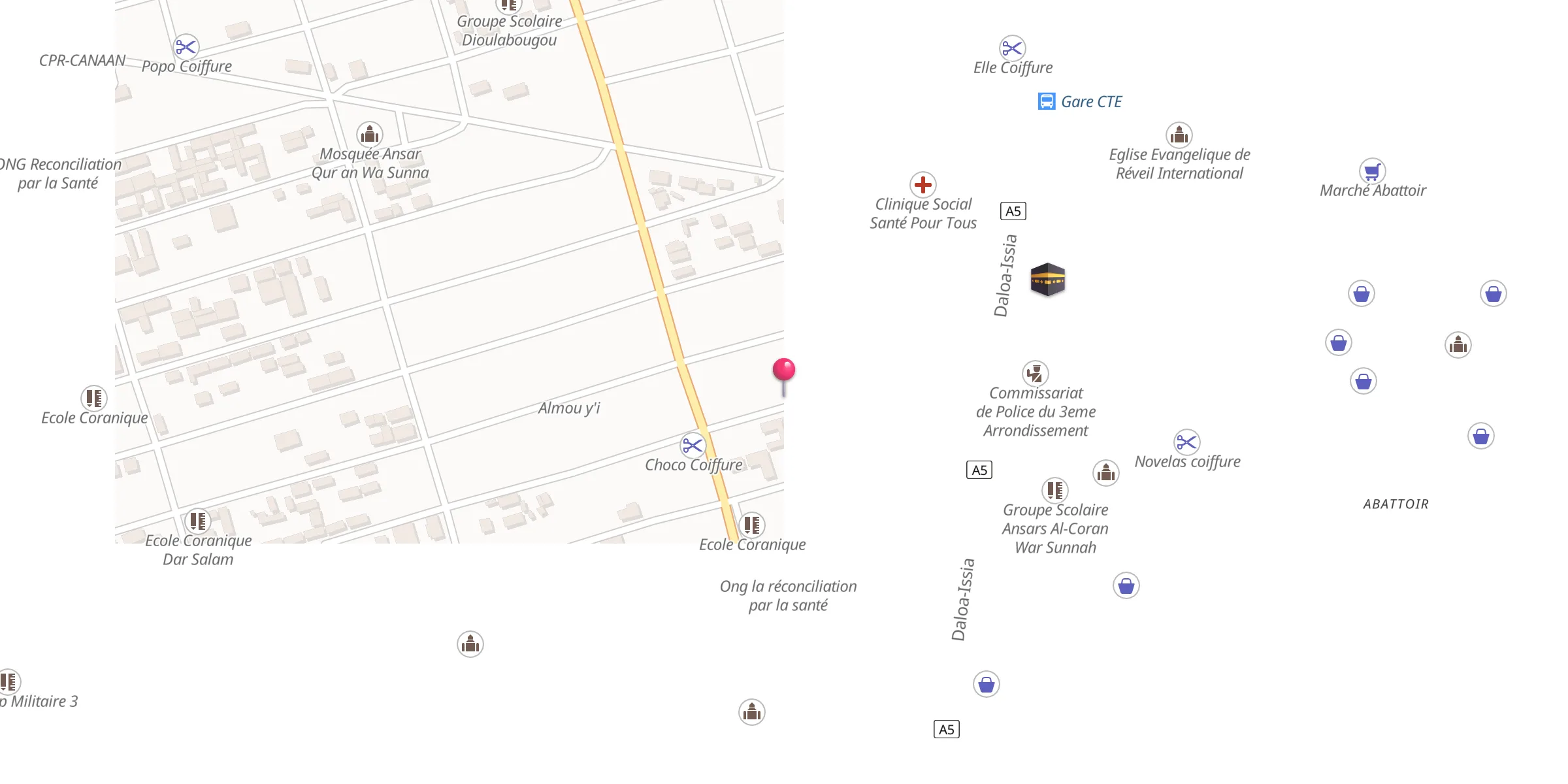 Carte de localisation : Mosquée