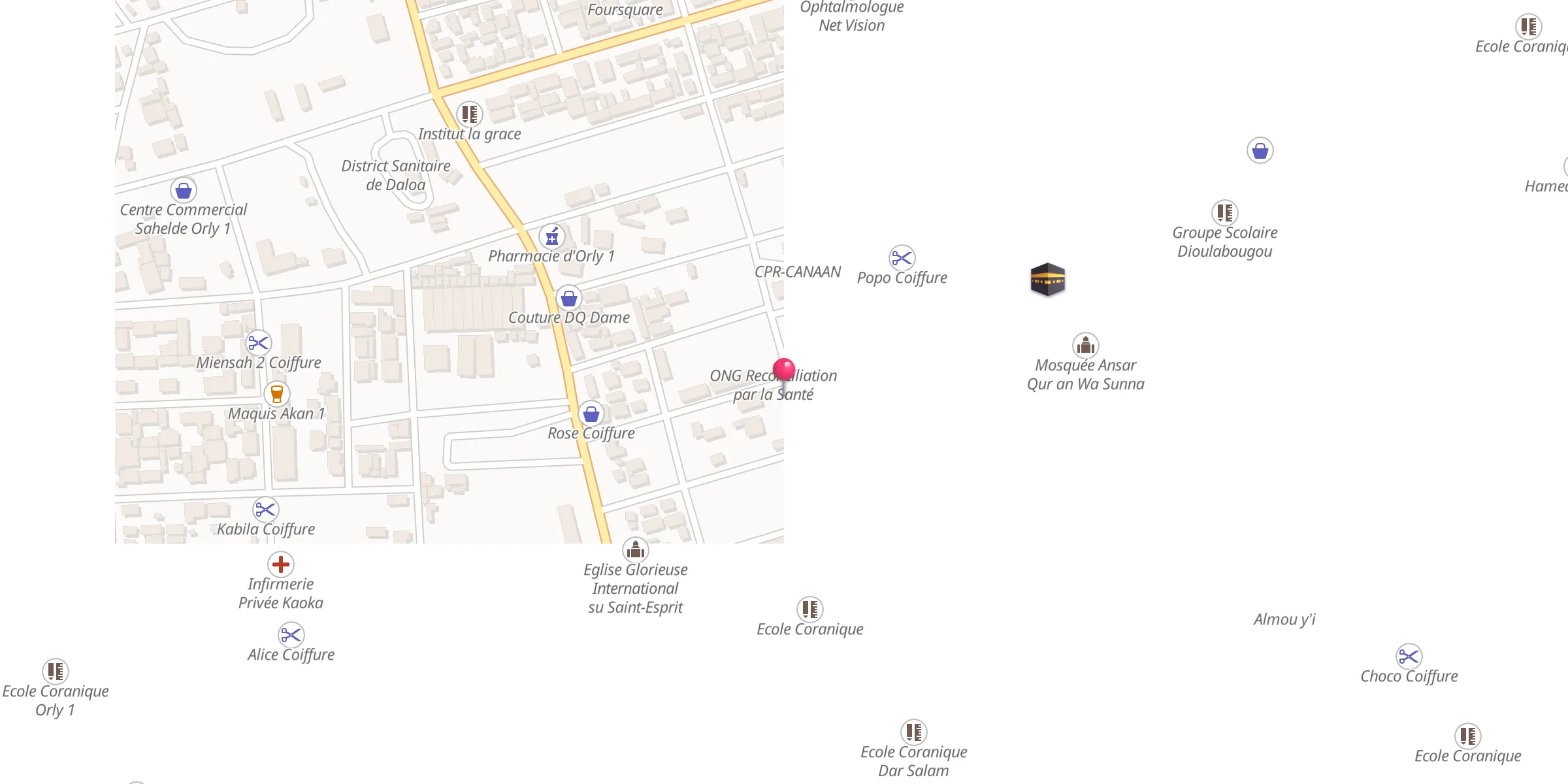 Carte de localisation : Mosquée