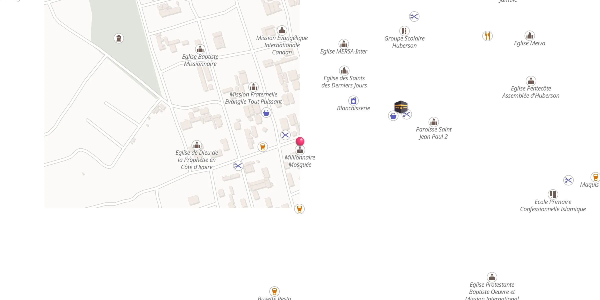 Carte de localisation : Millionnaire Mosquée