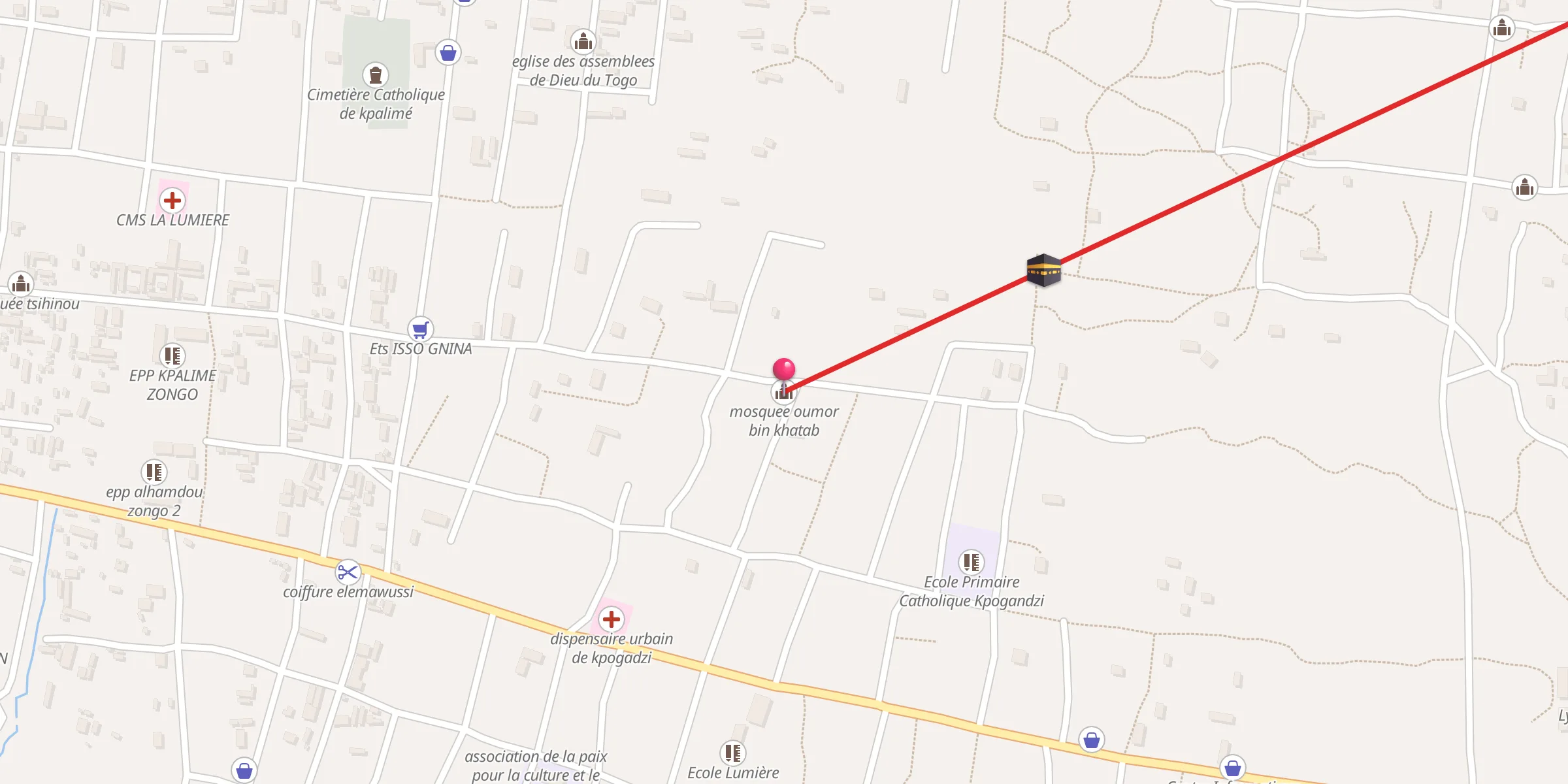 Carte de localisation : mosquee oumor bin khatab