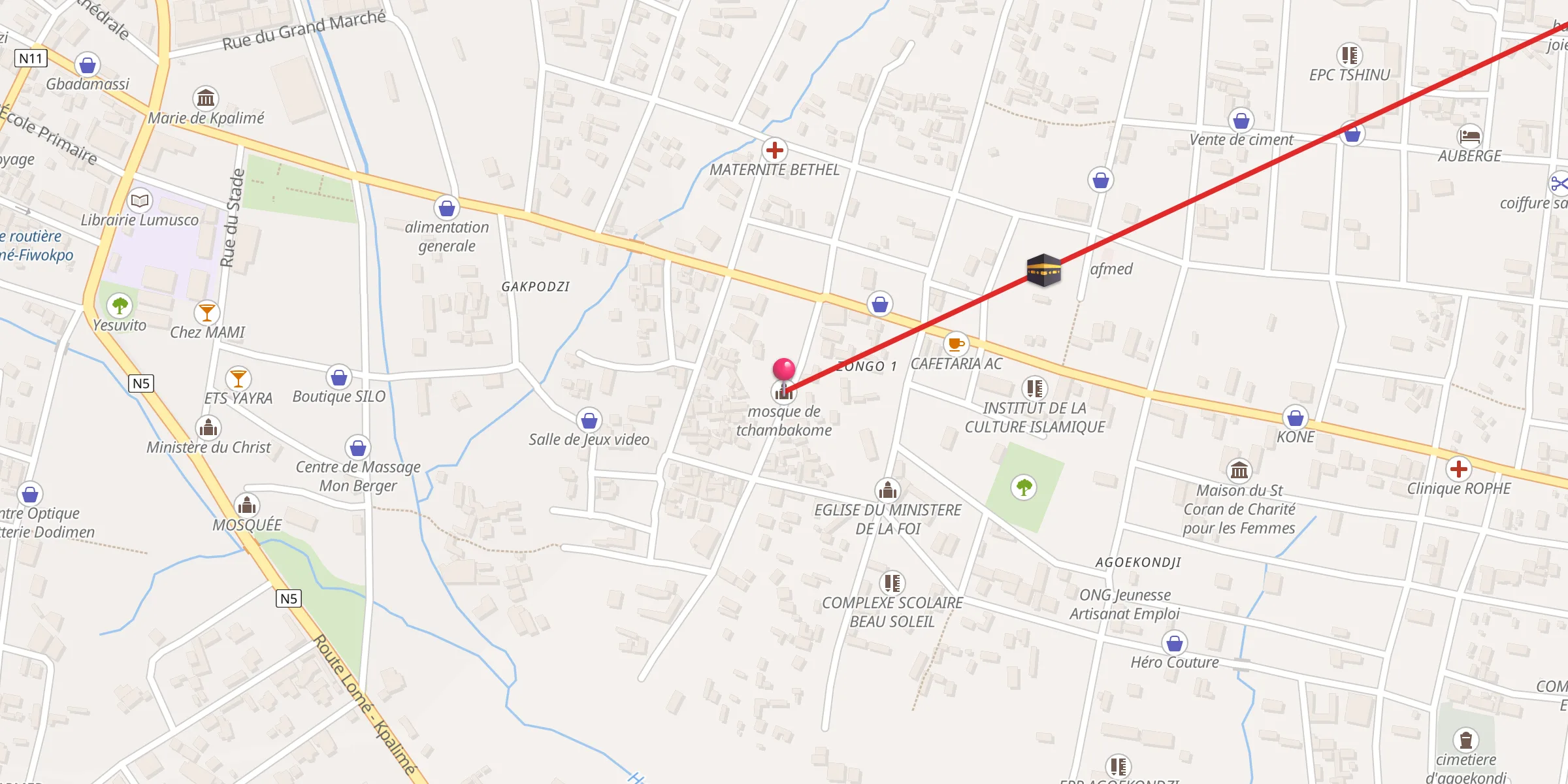 Carte de localisation : mosque de tchambakome