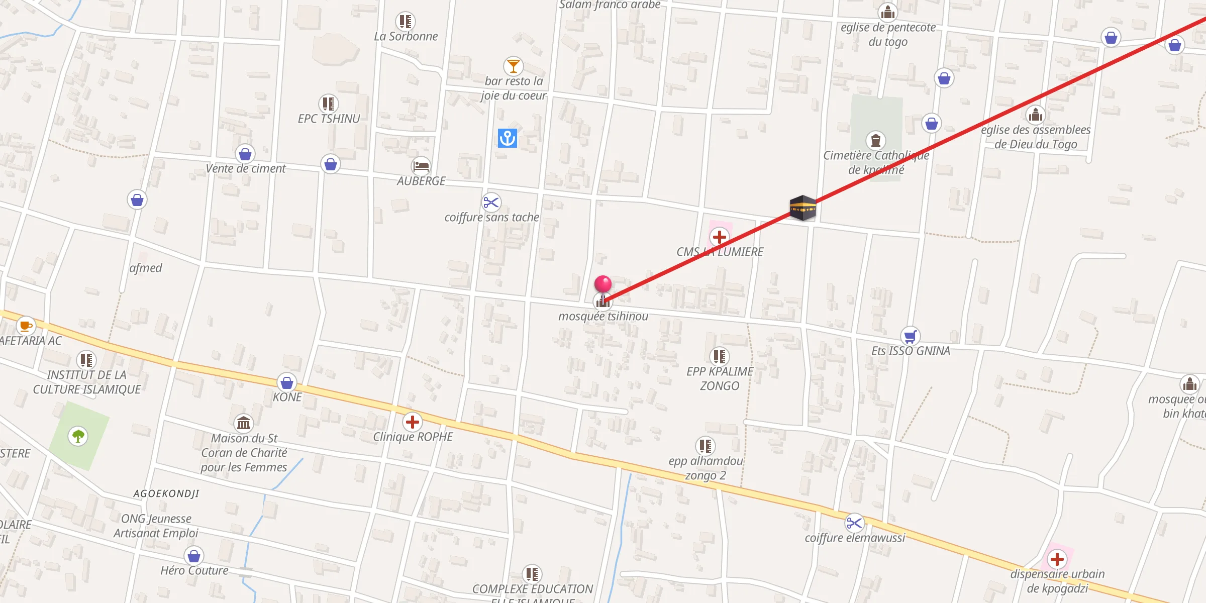 Carte de localisation : mosquée tsihinou