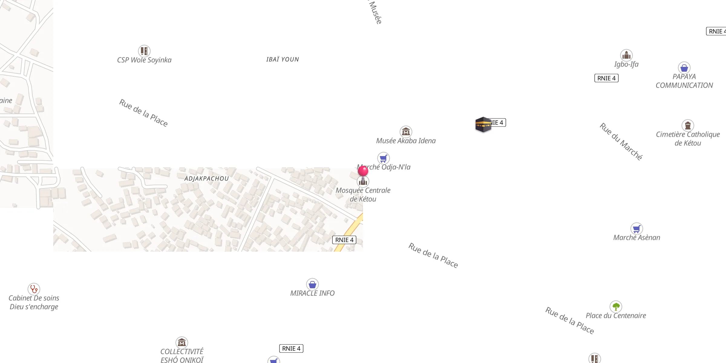 Carte de localisation : Mosquée Centrale de Kétou