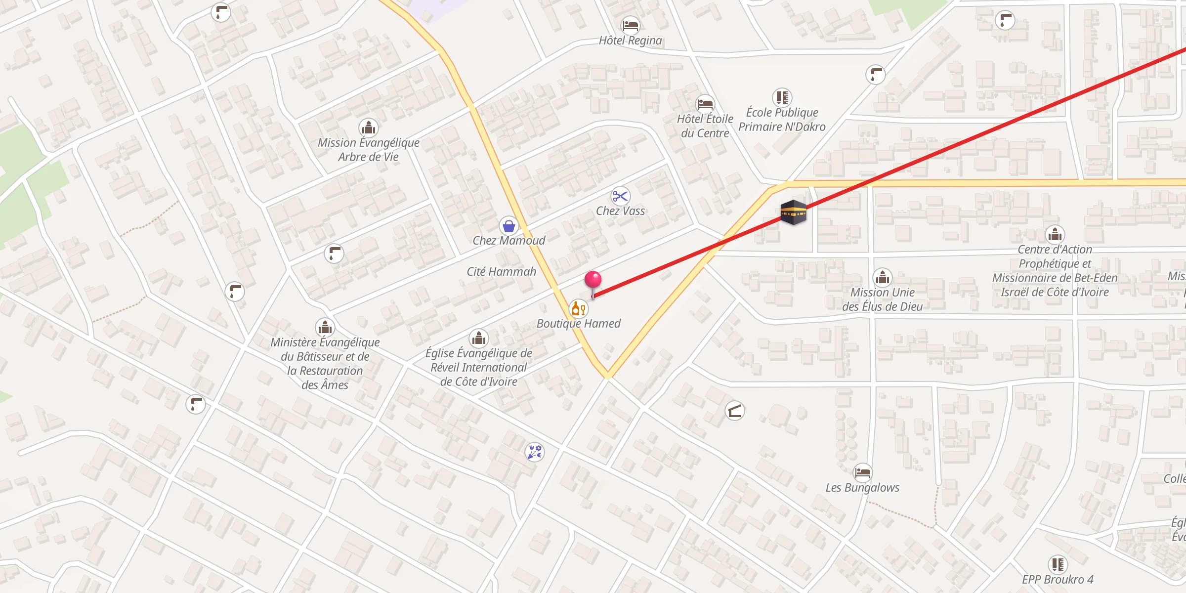 Carte de localisation : Mosquée Al Mafaz (Le Succès)