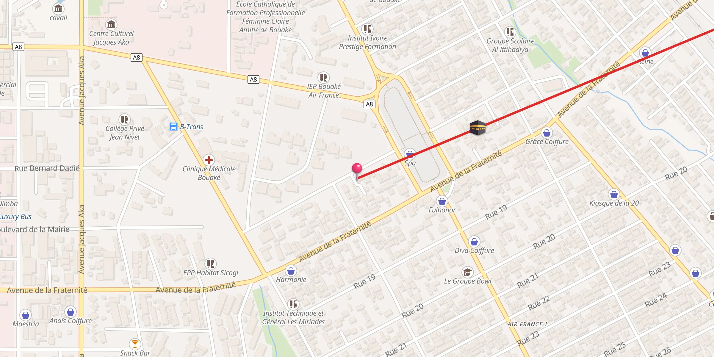 Carte de localisation : Mosquée El Hadj Kouyaté Zakaria