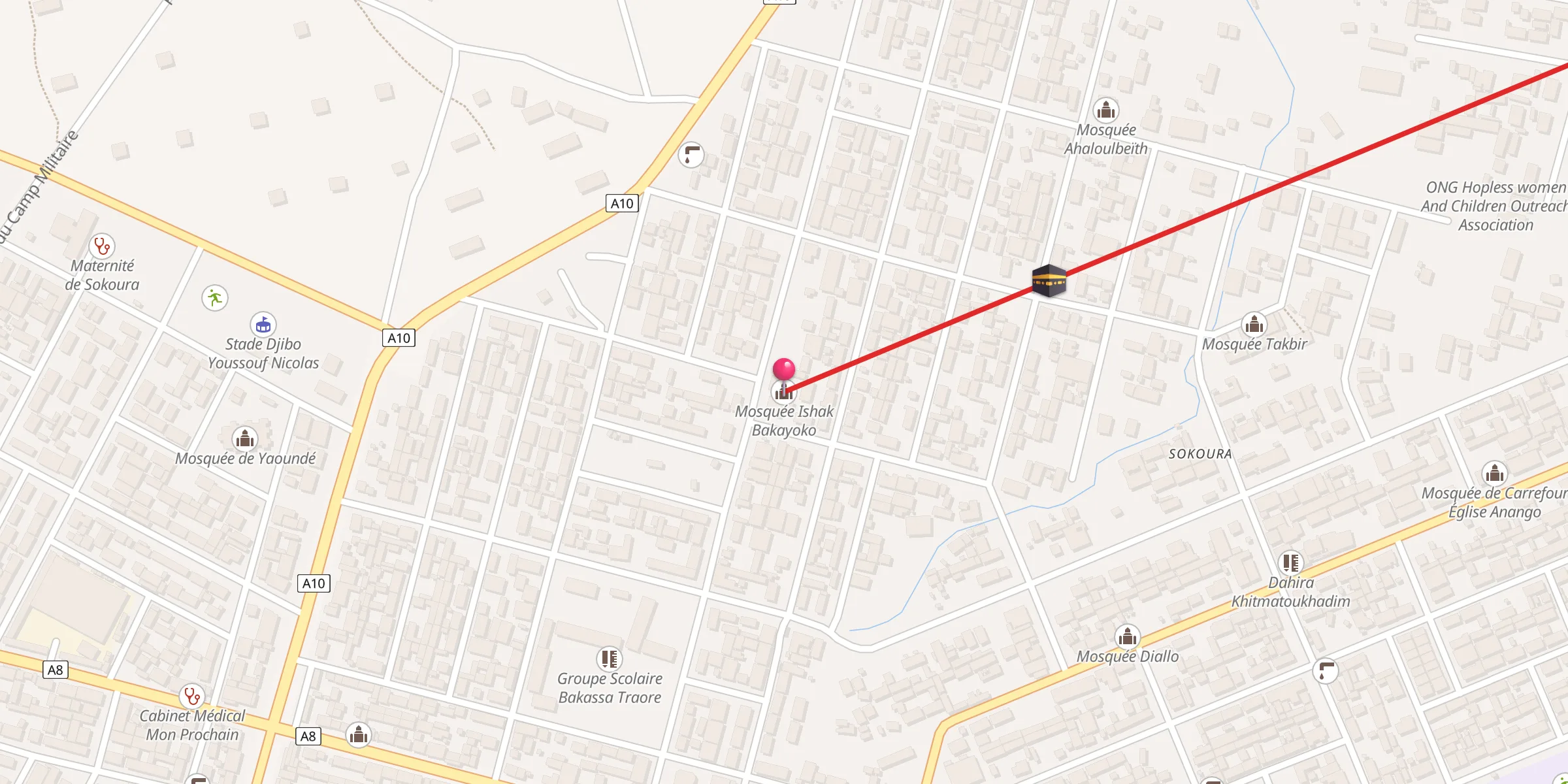 Carte de localisation : Mosquée Ishak Bakayoko