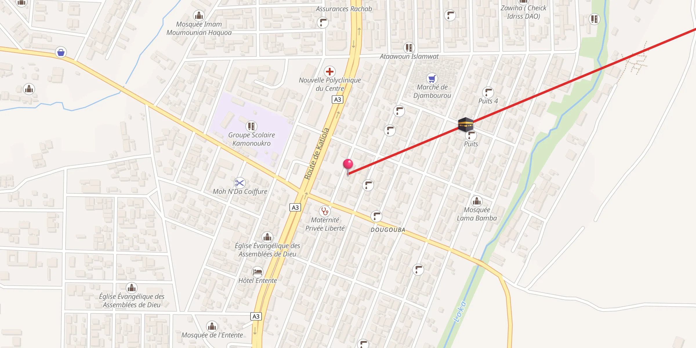 Carte de localisation : Mosquée Houzeyfa Bin Yammane