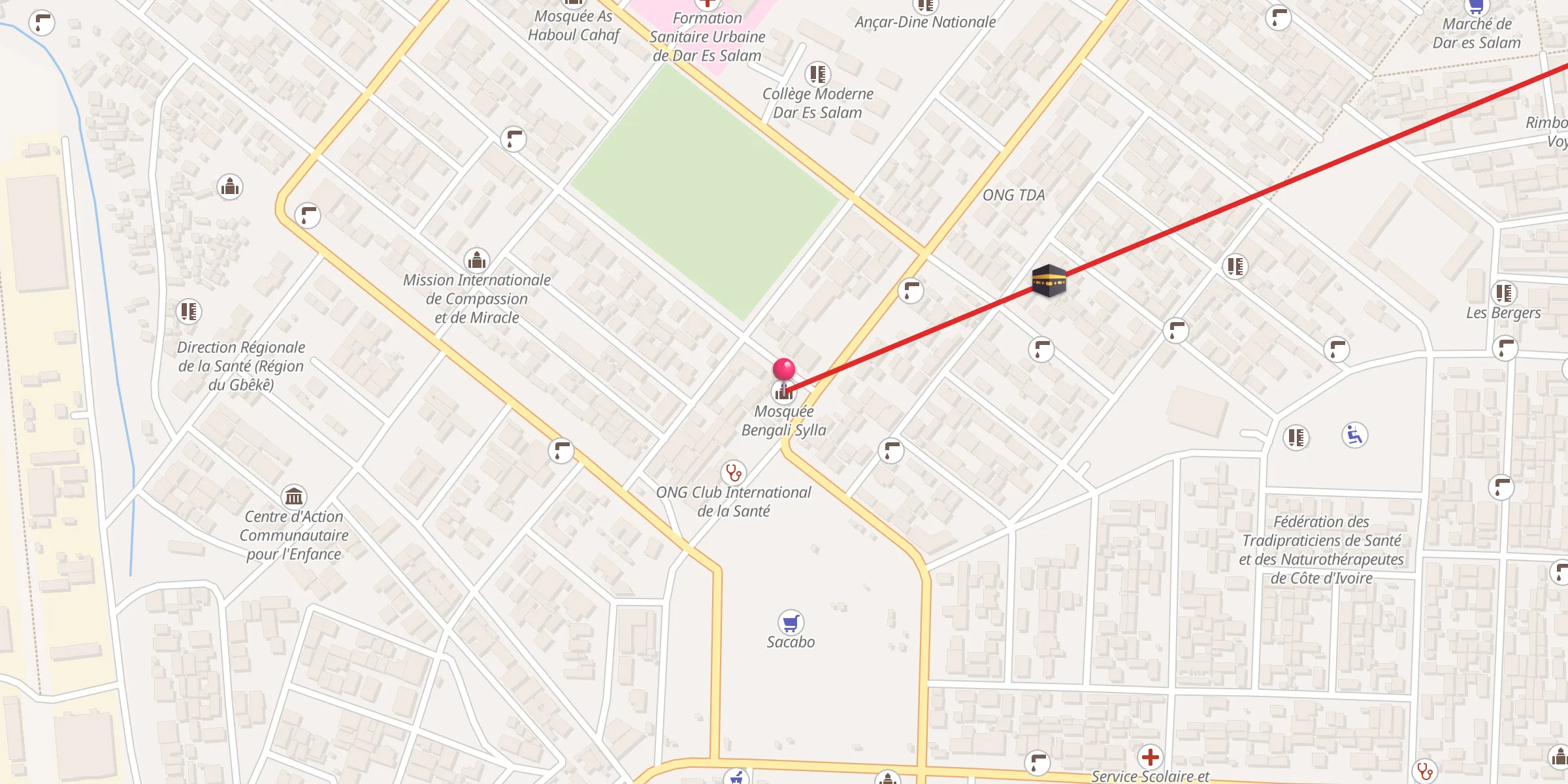 Carte de localisation : Mosquée Bengali Sylla