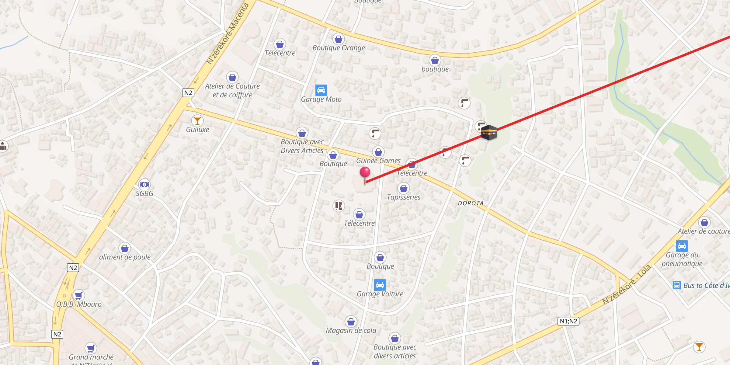 Carte de localisation : Mosqué Sékou Touré