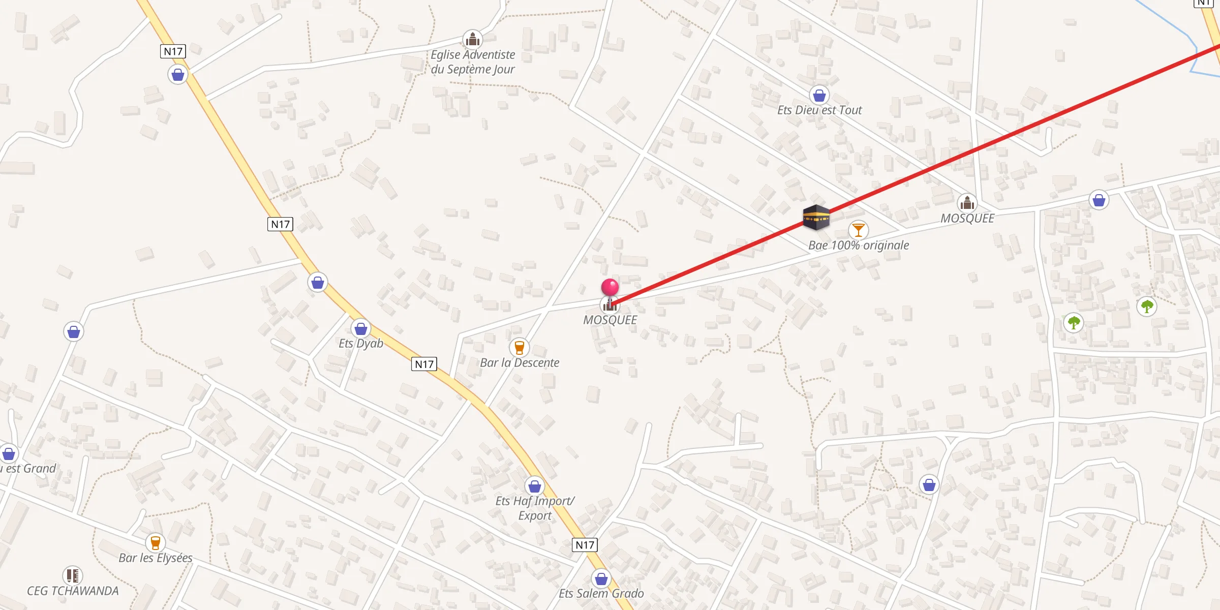 Carte de localisation : MOSQUEE
