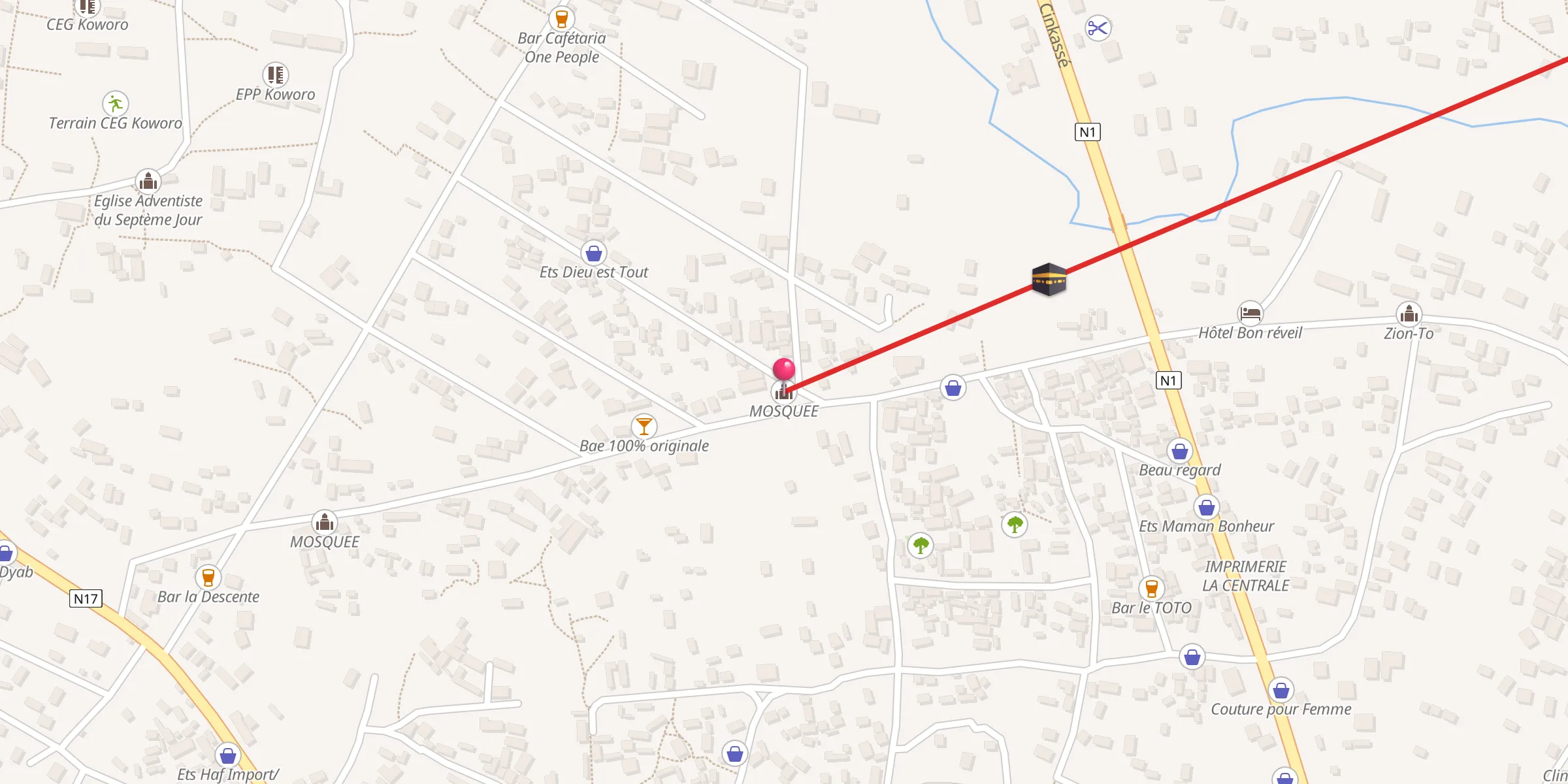 Carte de localisation : MOSQUEE