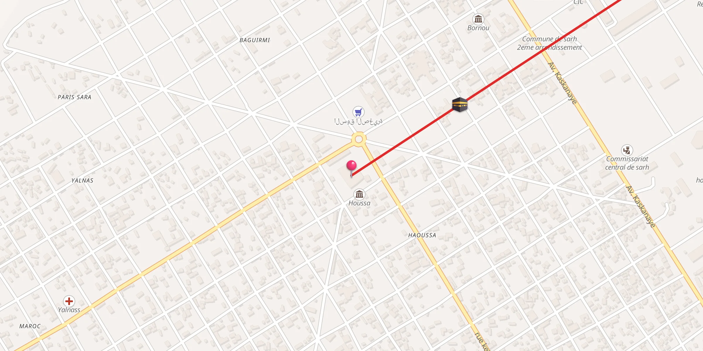 Carte de localisation : المسجد المركزي