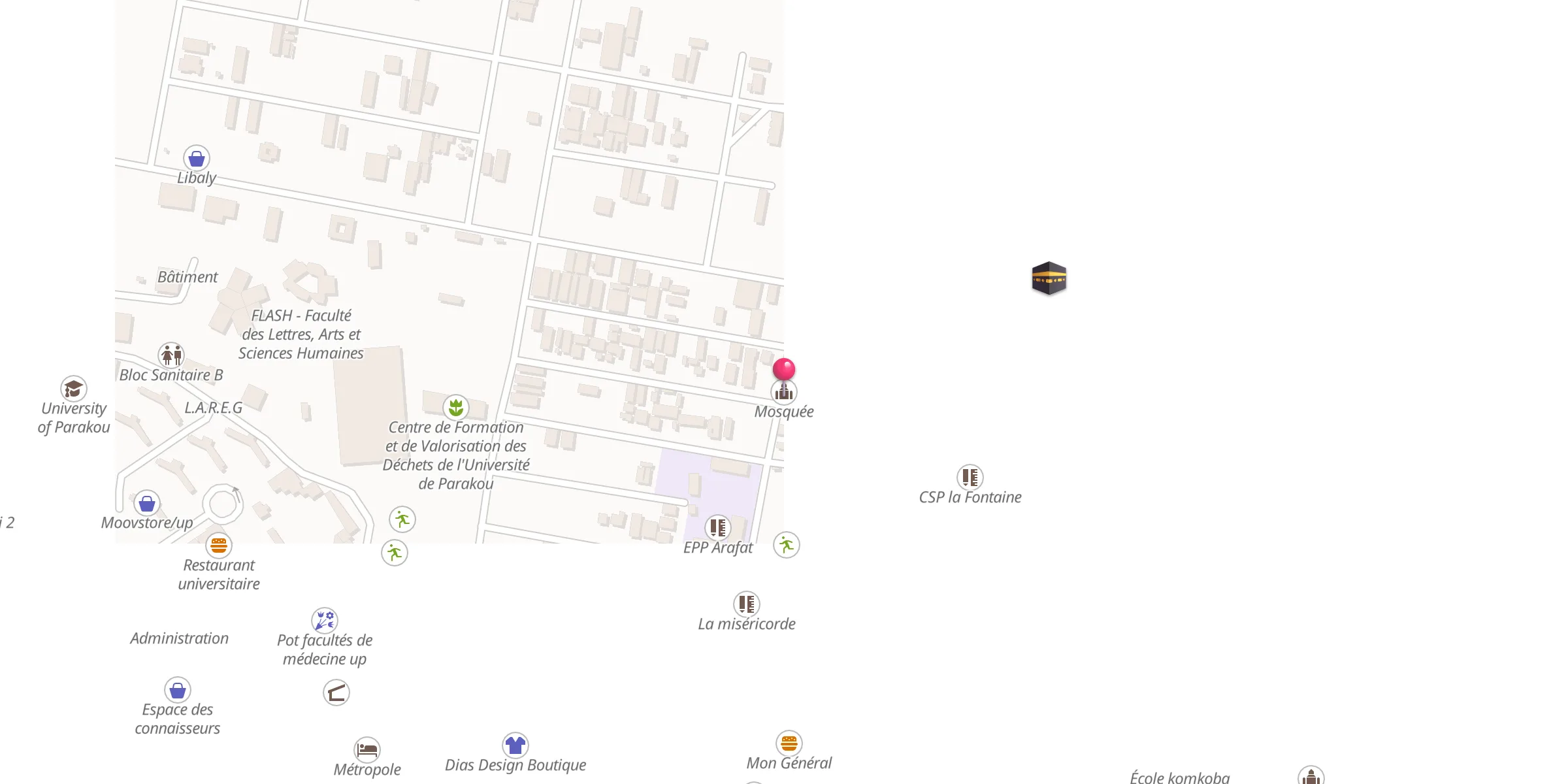 Carte de localisation : Mosquée