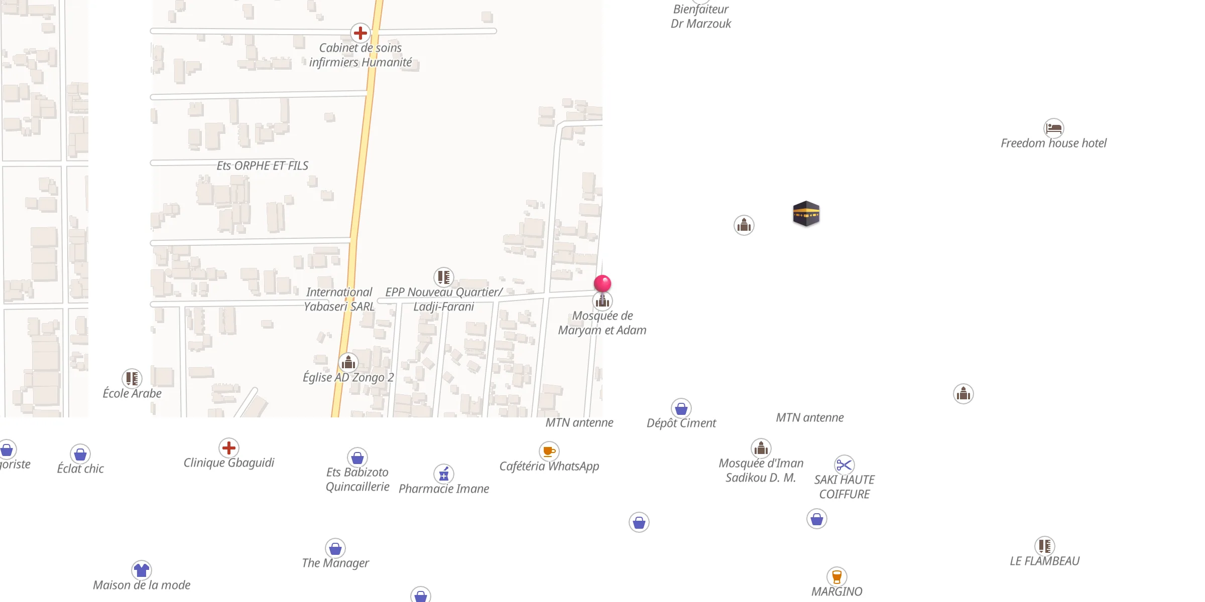 Carte de localisation : Mosquée de Maryam et Adam