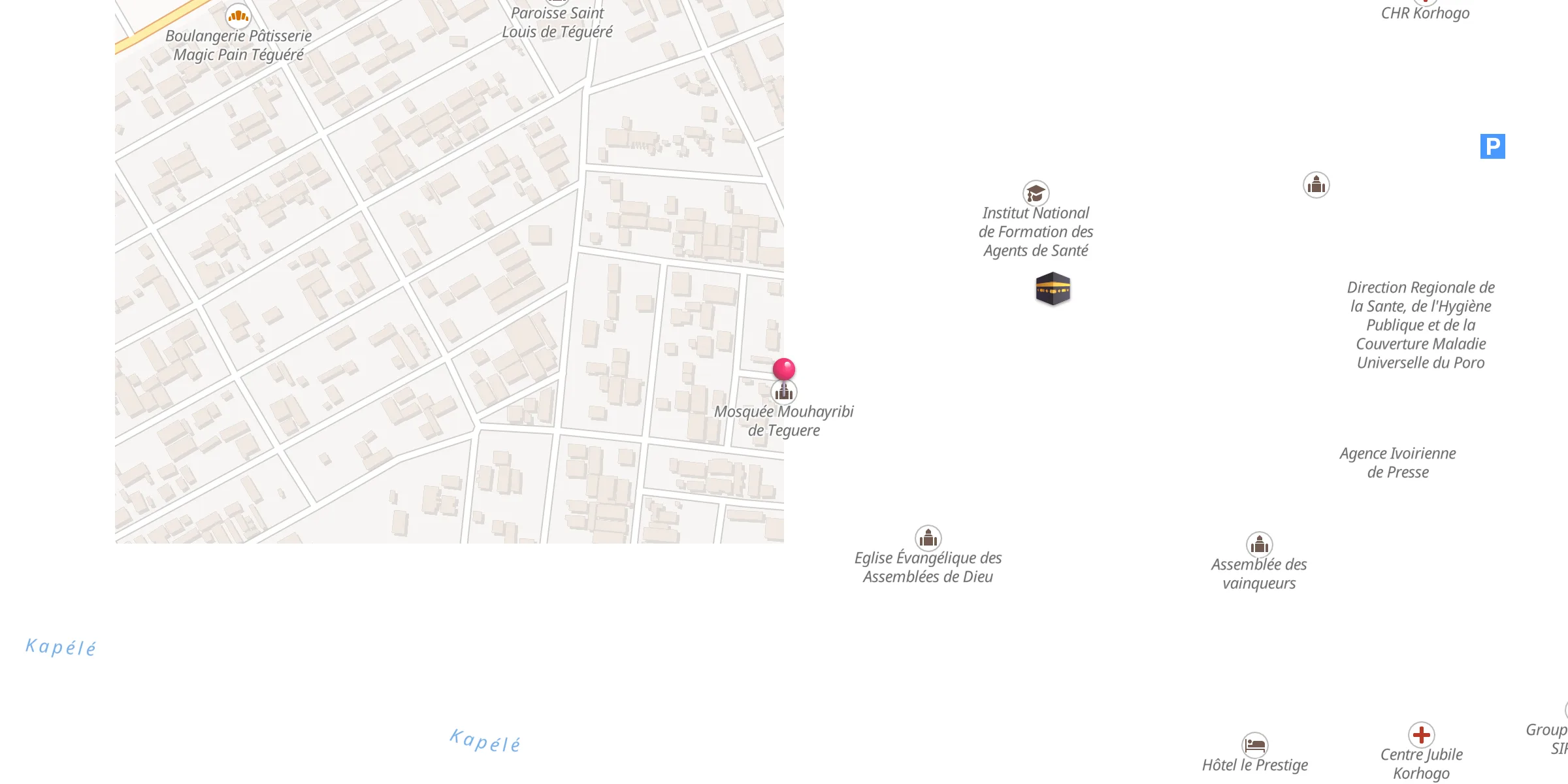 Carte de localisation : Mosquée Mouhayribi de Teguere