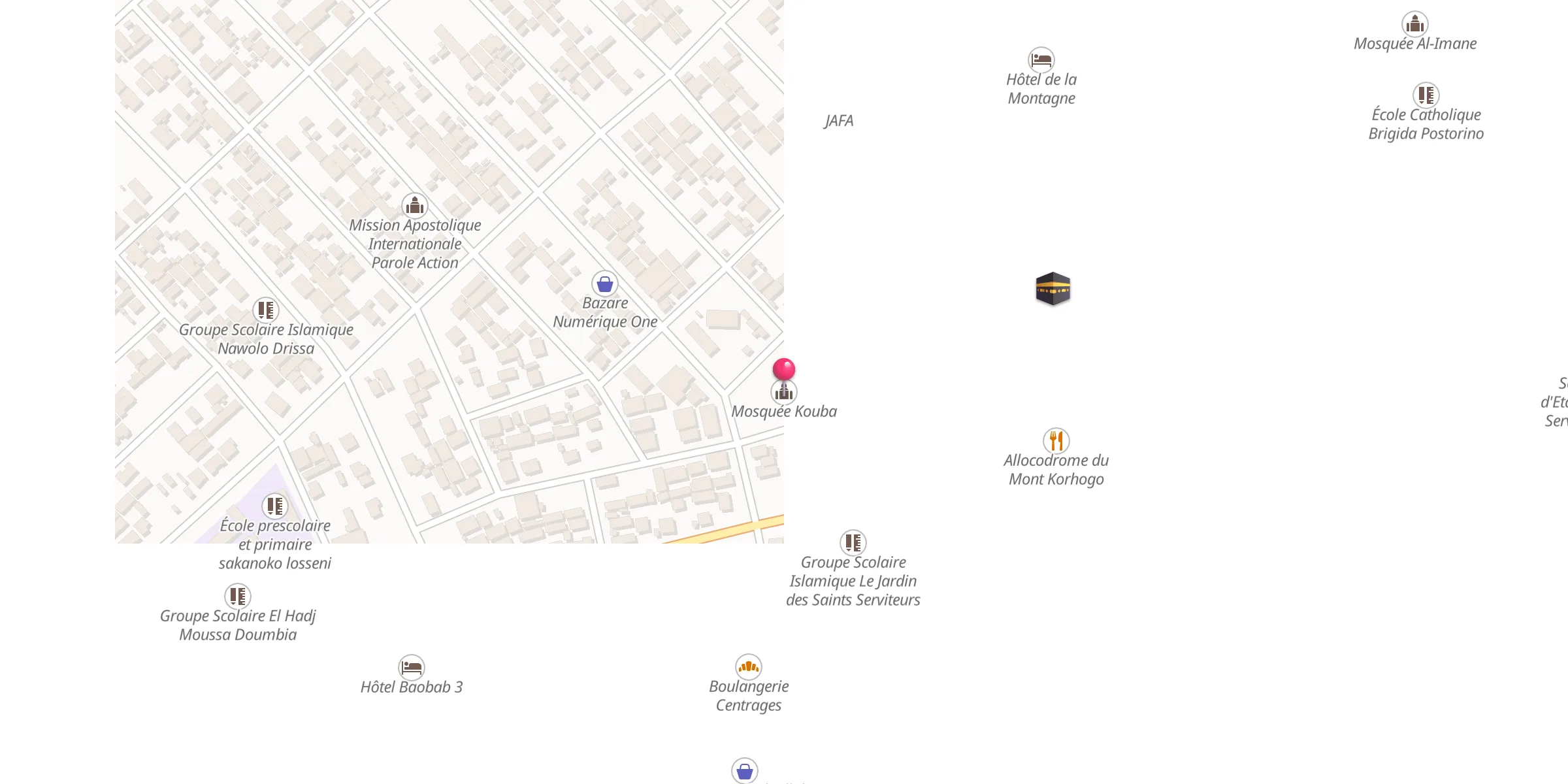 Carte de localisation : Mosquée Kouba
