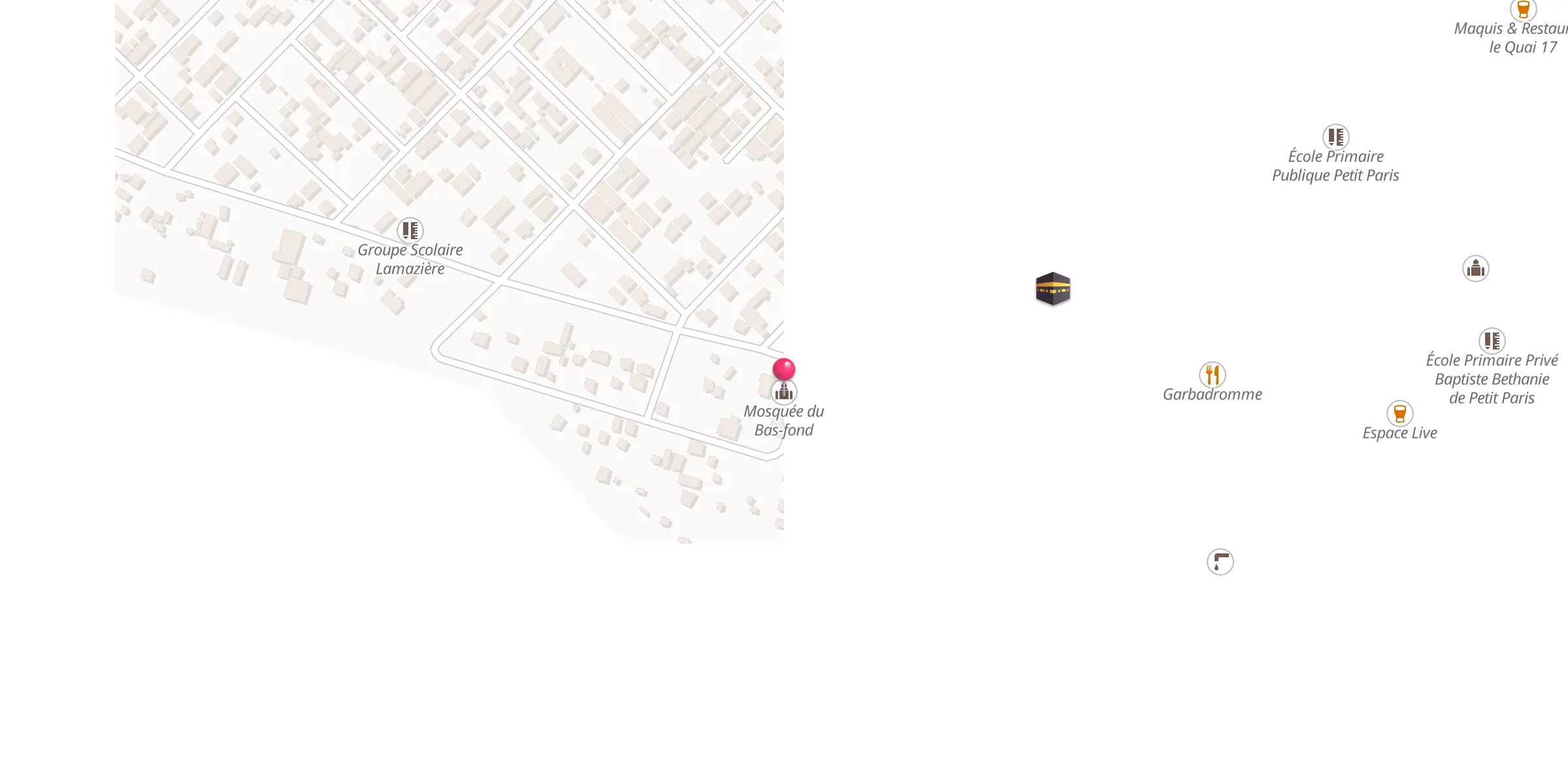 Carte de localisation : Mosquée du Bas-fond