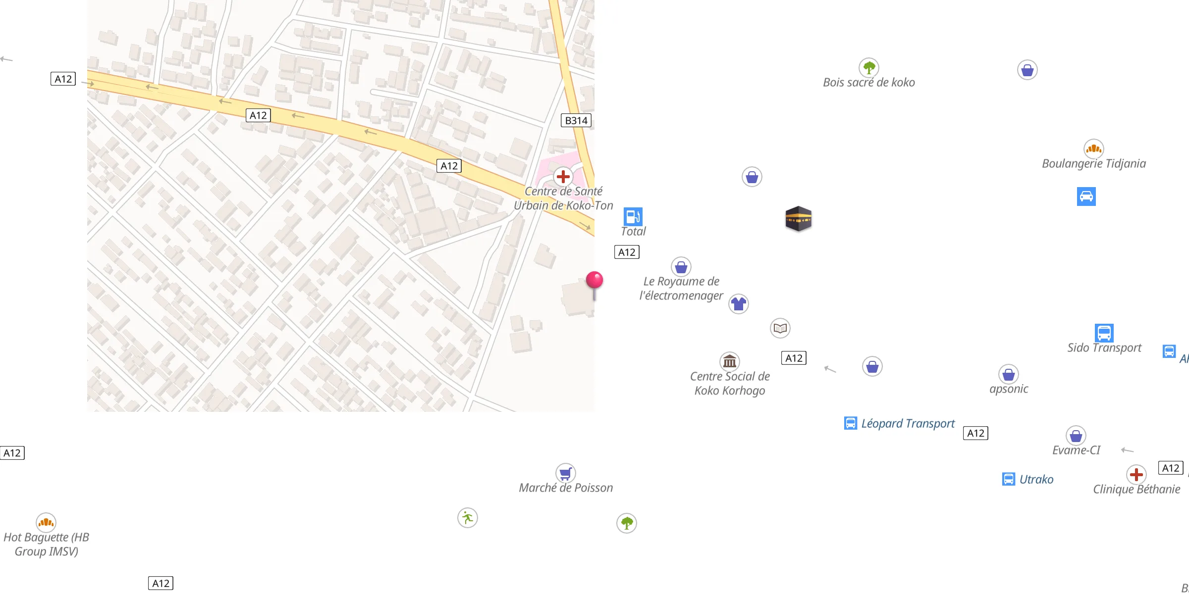Carte de localisation : Grande Mosquée de Korhogo