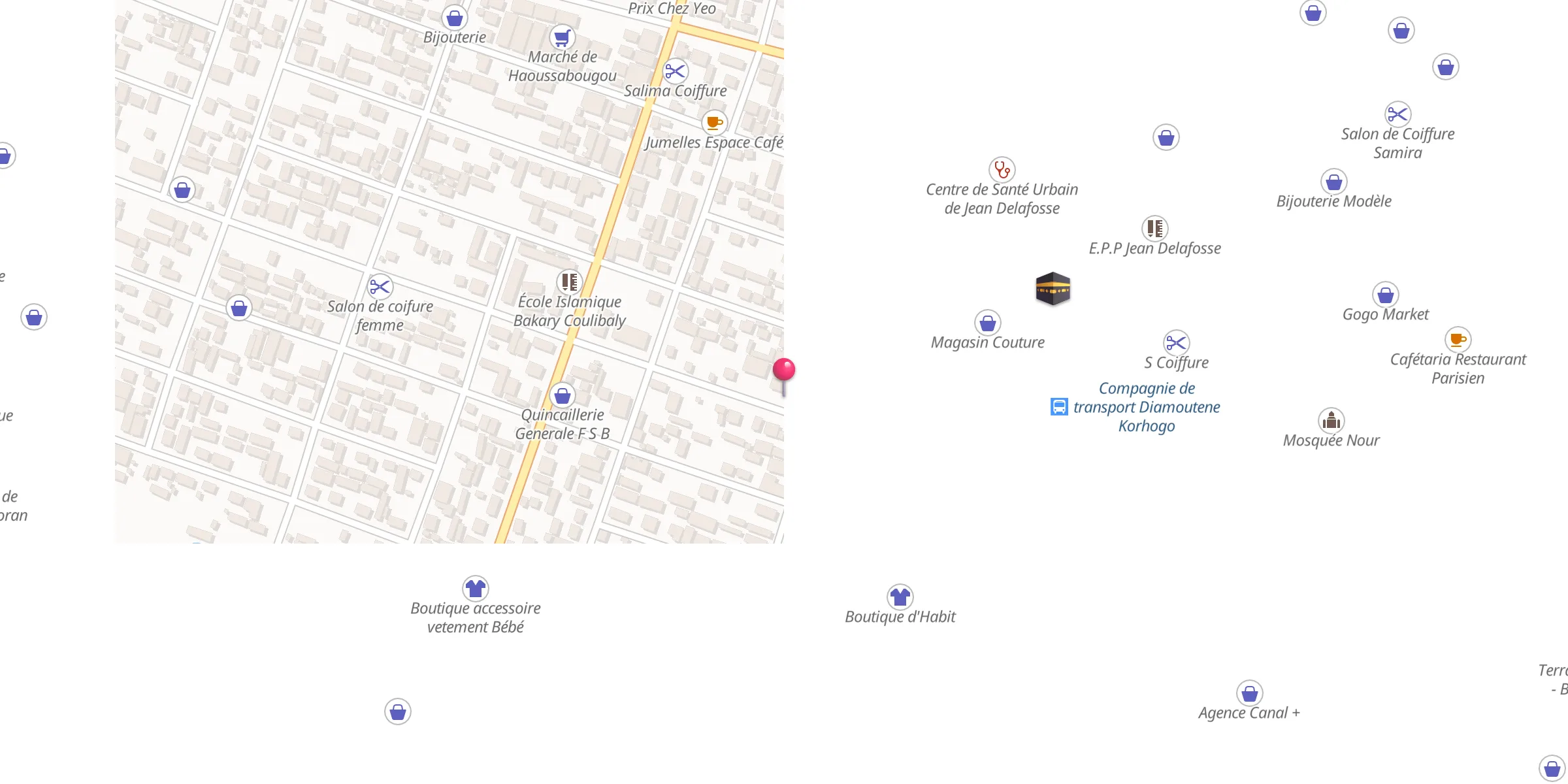 Carte de localisation : Mosquée Rahama Jean Delafosse
