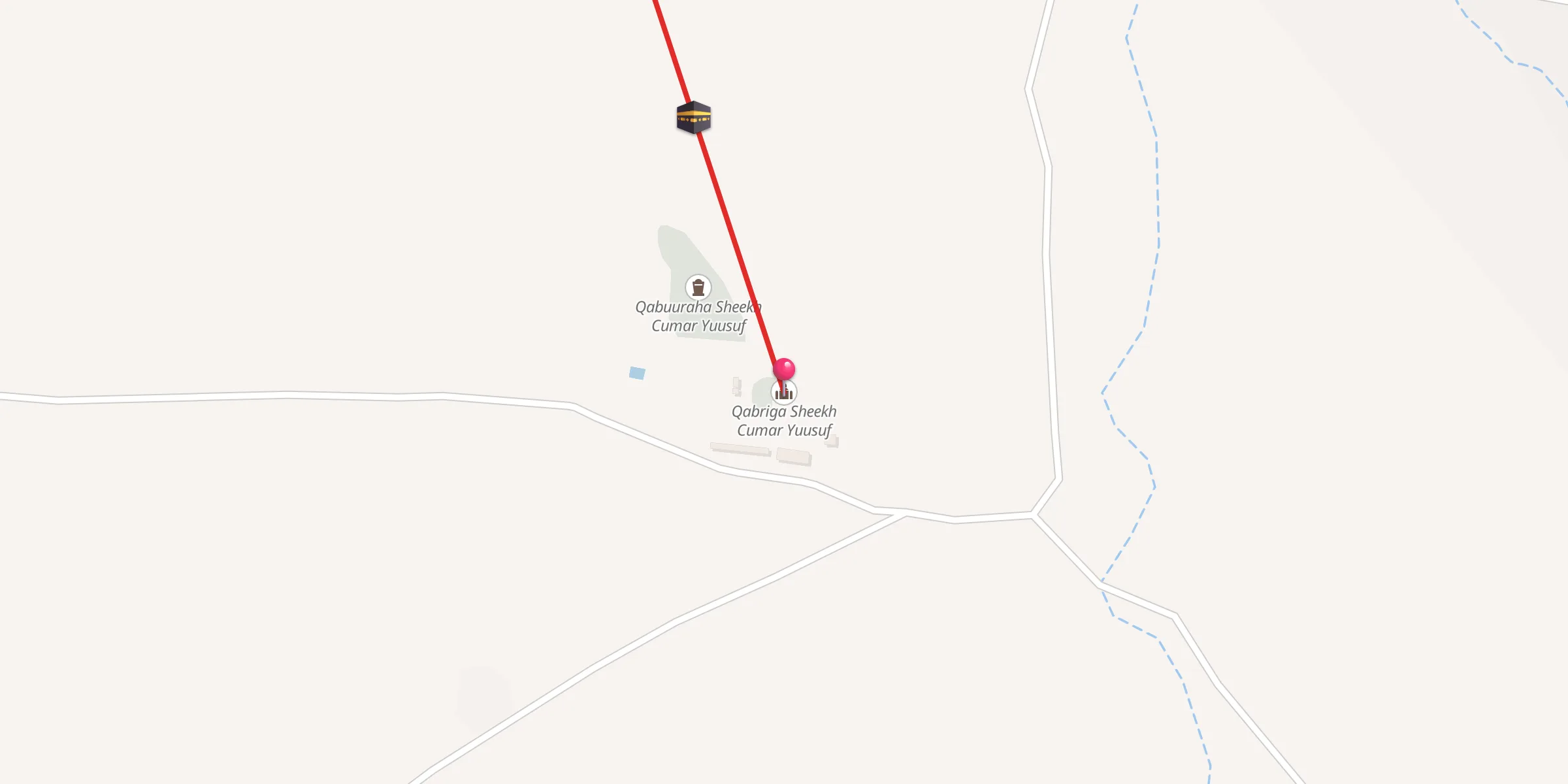 Carte de localisation : Qabriga Sheekh Cumar Yuusuf