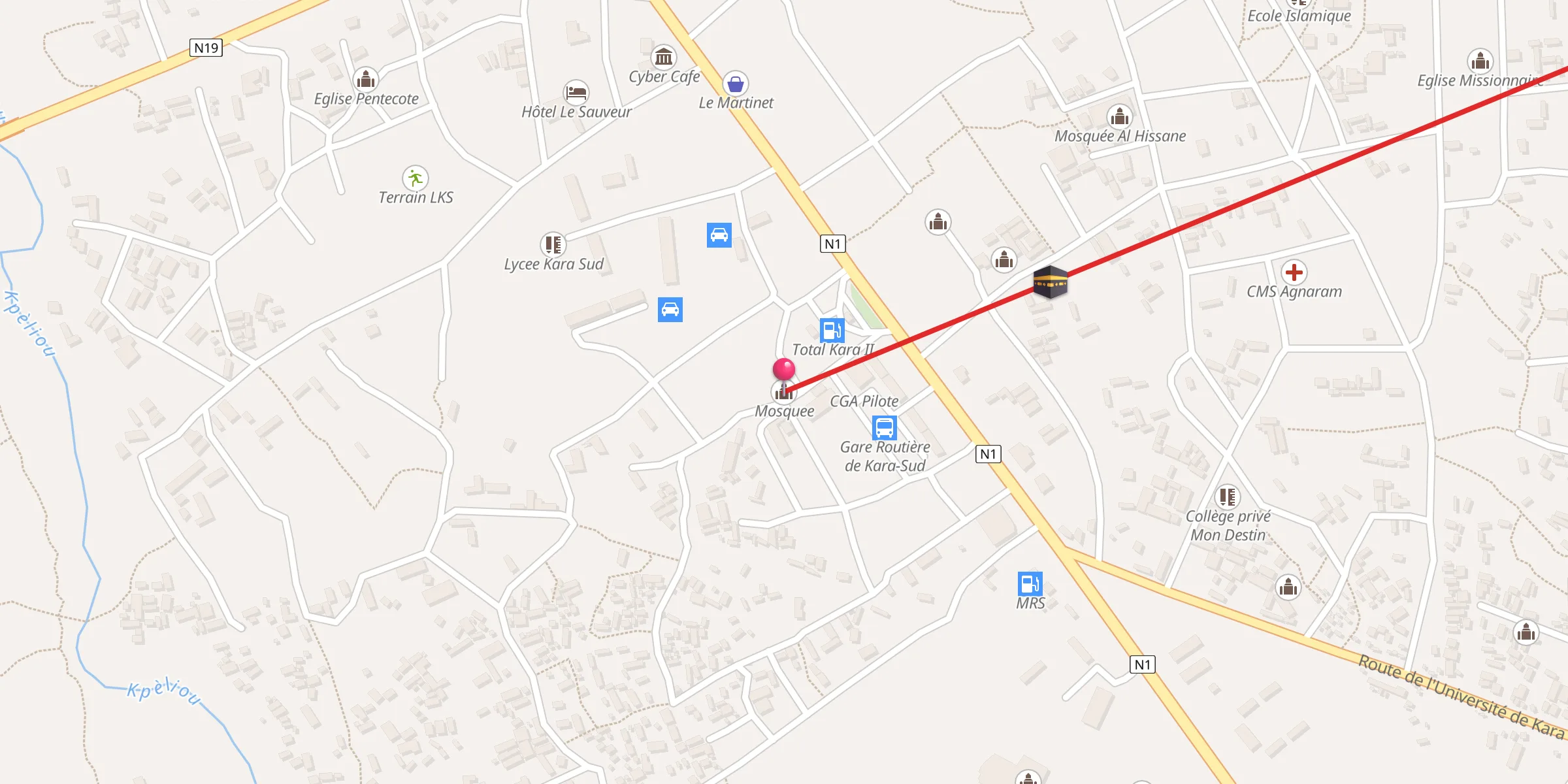 Carte de localisation : Mosquee