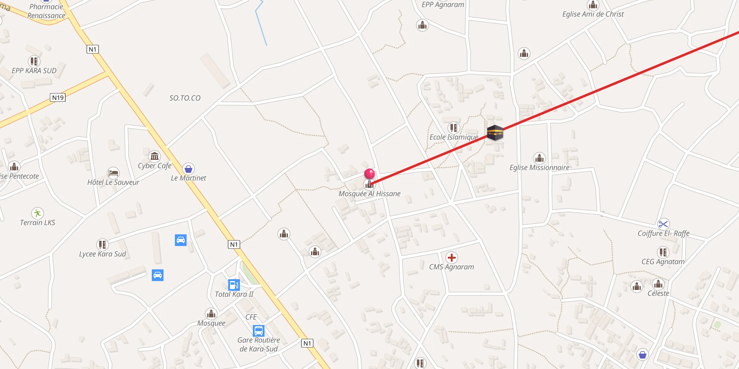 Carte de localisation : Mosquée Al Hissane