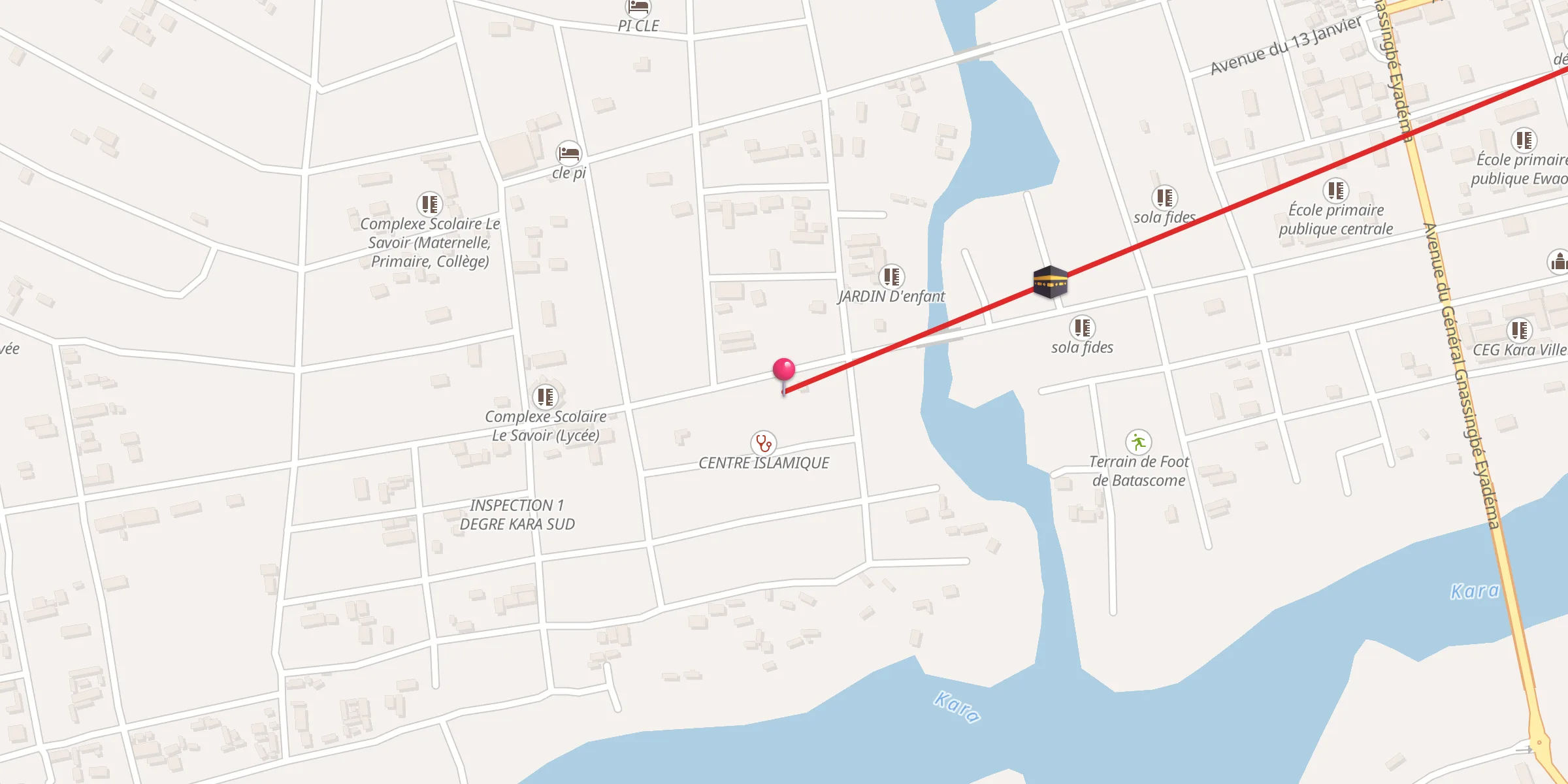 Carte de localisation : Grande mosquee Taohid