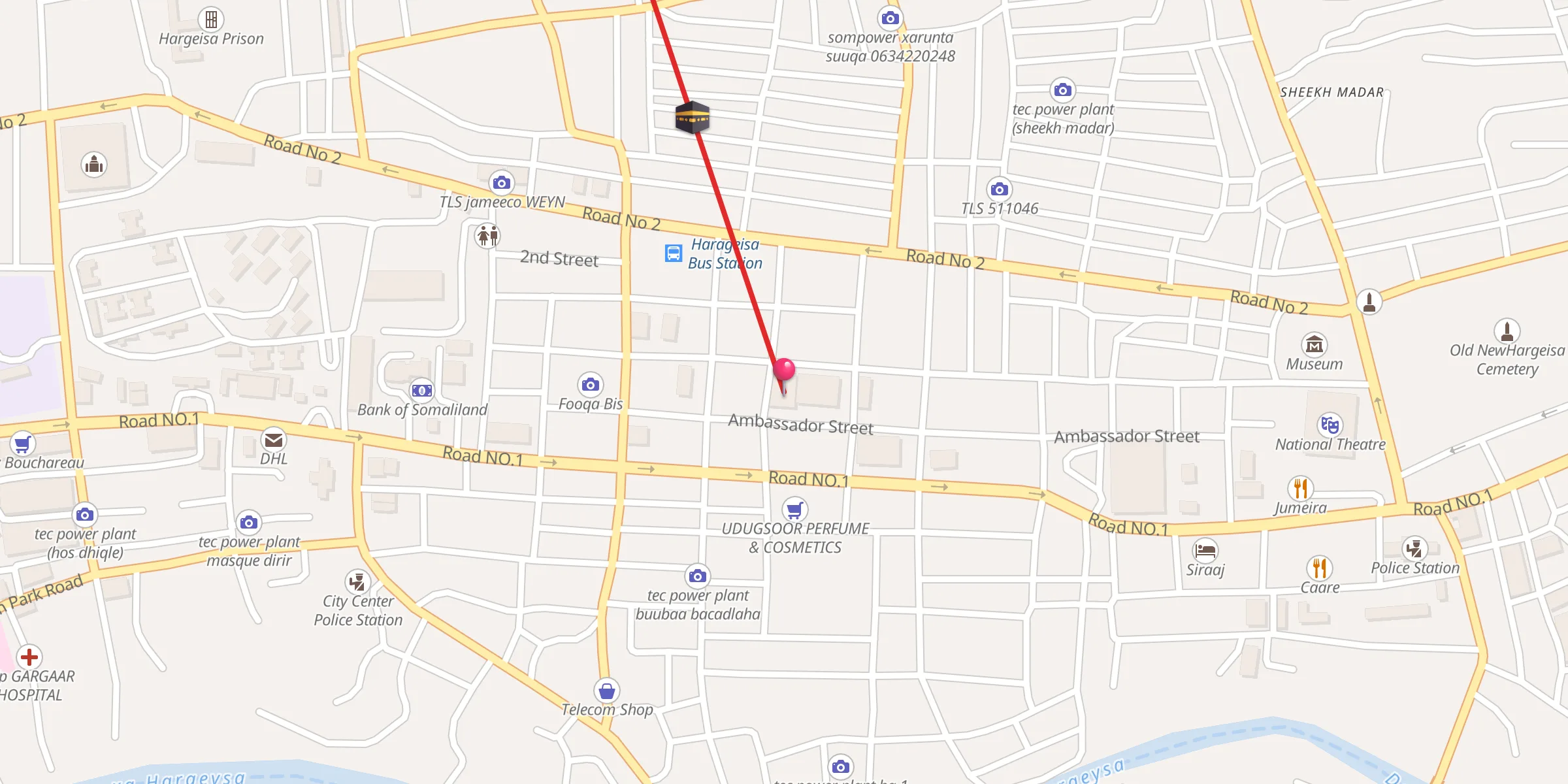 Carte de localisation : Masjidka Cali Mataan