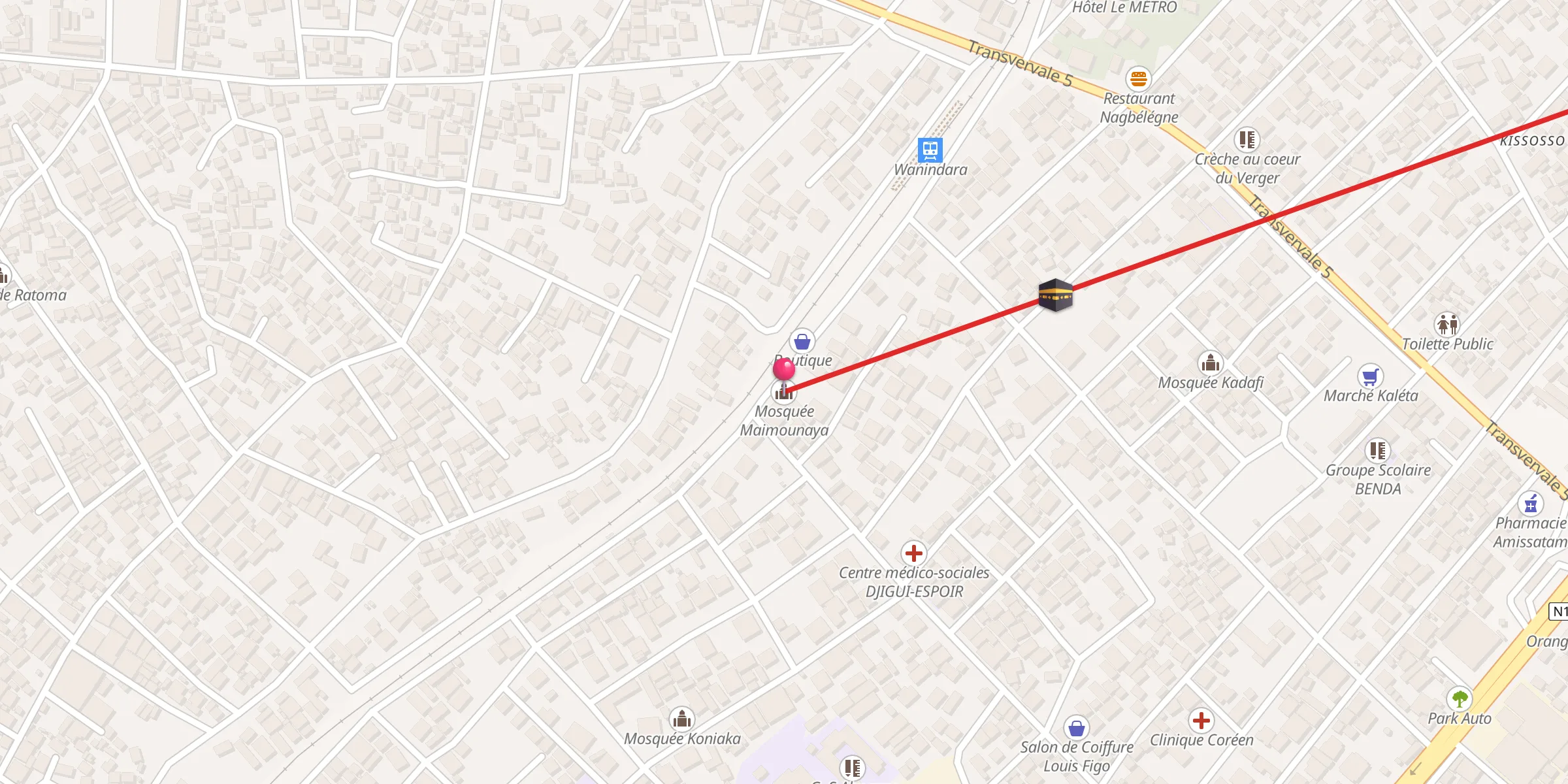 Carte de localisation : Mosquée Maimounaya