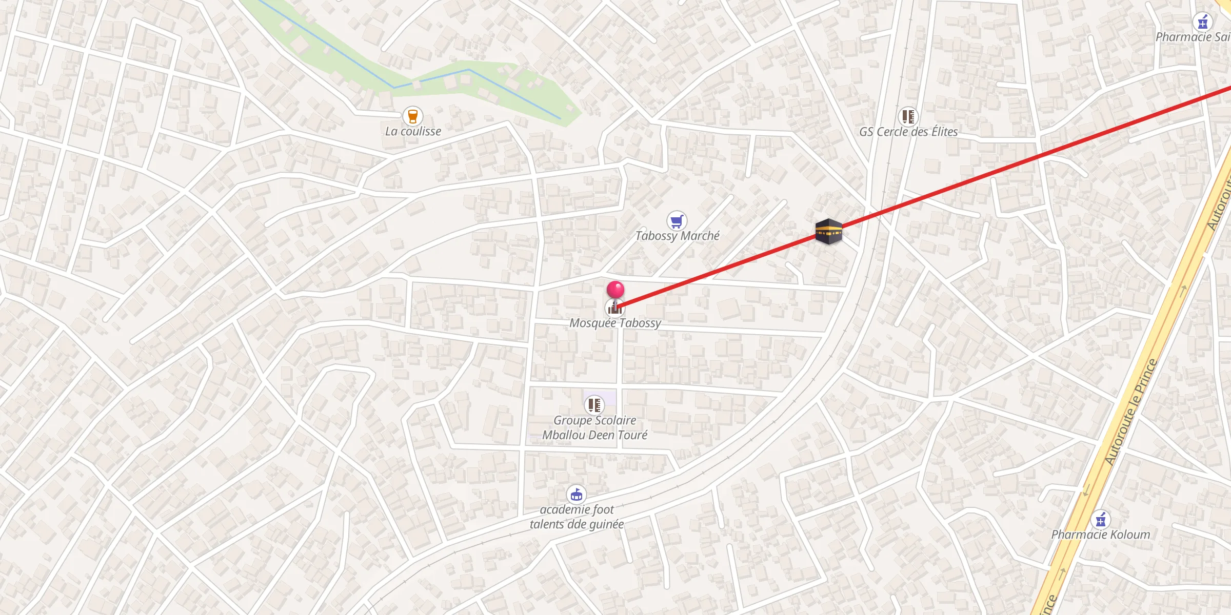 Carte de localisation : Mosquée Tabossy