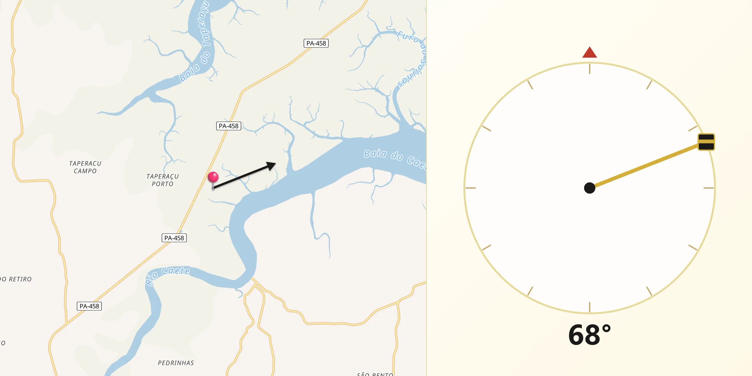 Direção da Qibla a partir de Bragança