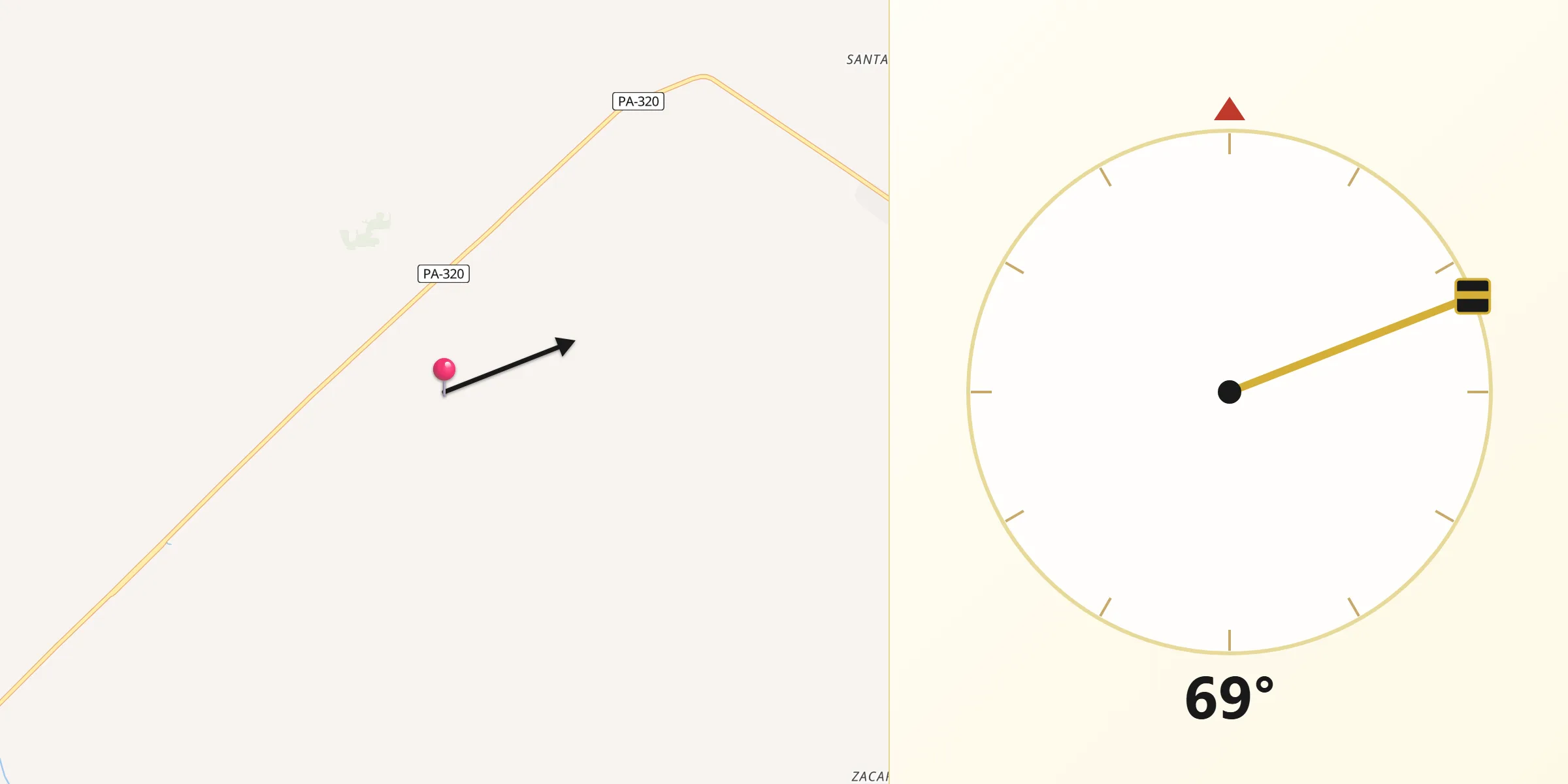 Direção da Qibla a partir de São Francisco do Pará