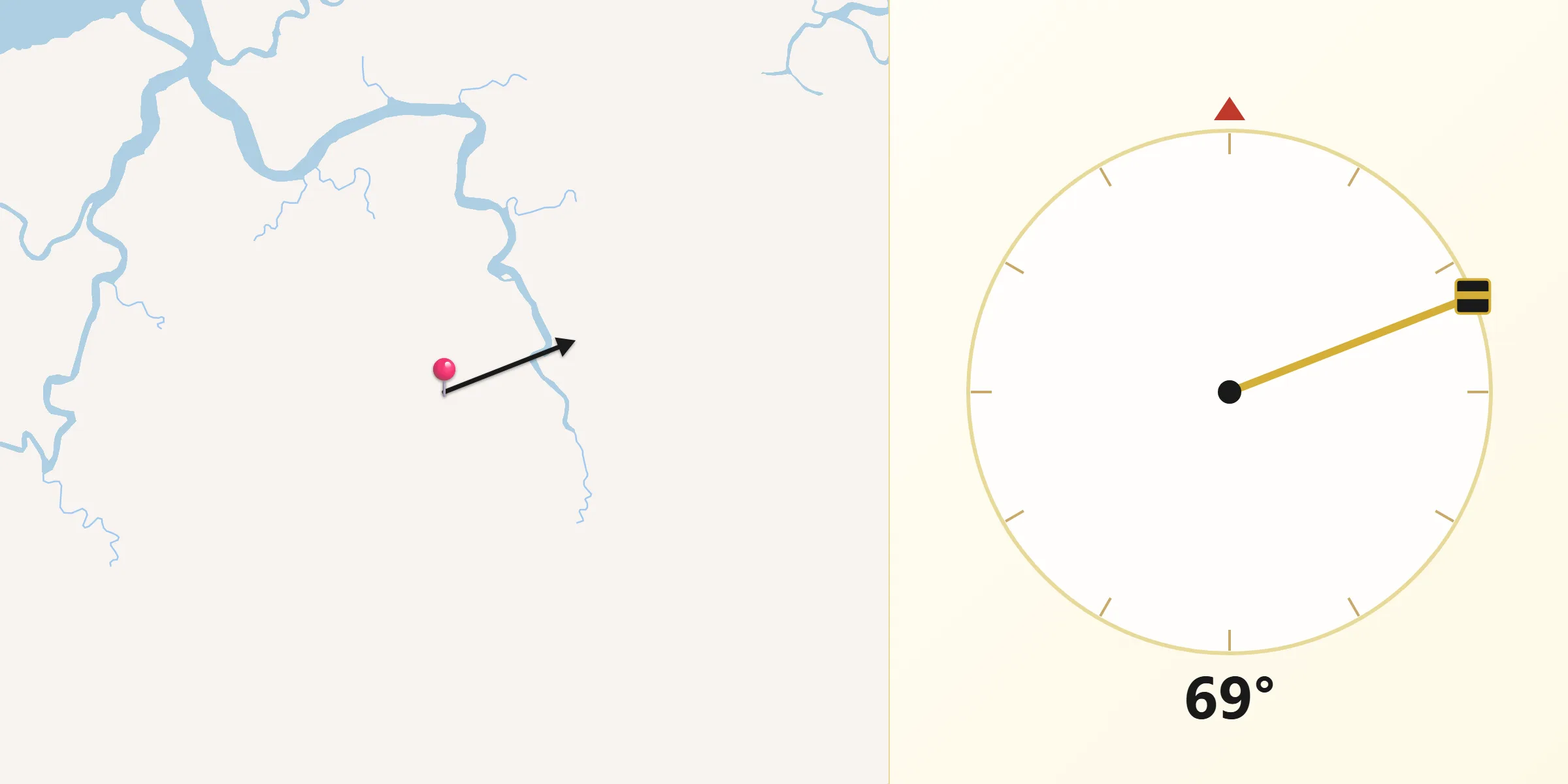 Direção da Qibla a partir de Limoeiro do Ajuru
