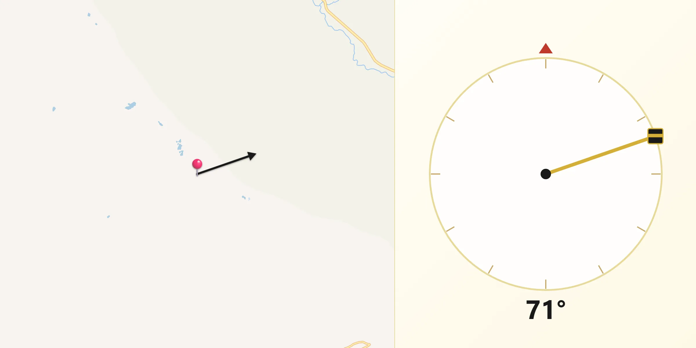 Dirección de la Qibla desde Provincia de Recuay