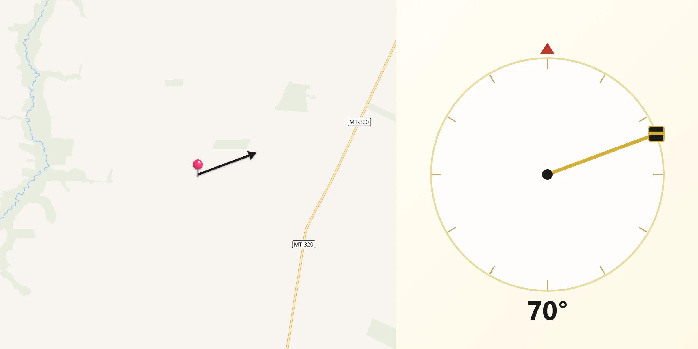 Direção da Qibla a partir de Carlinda