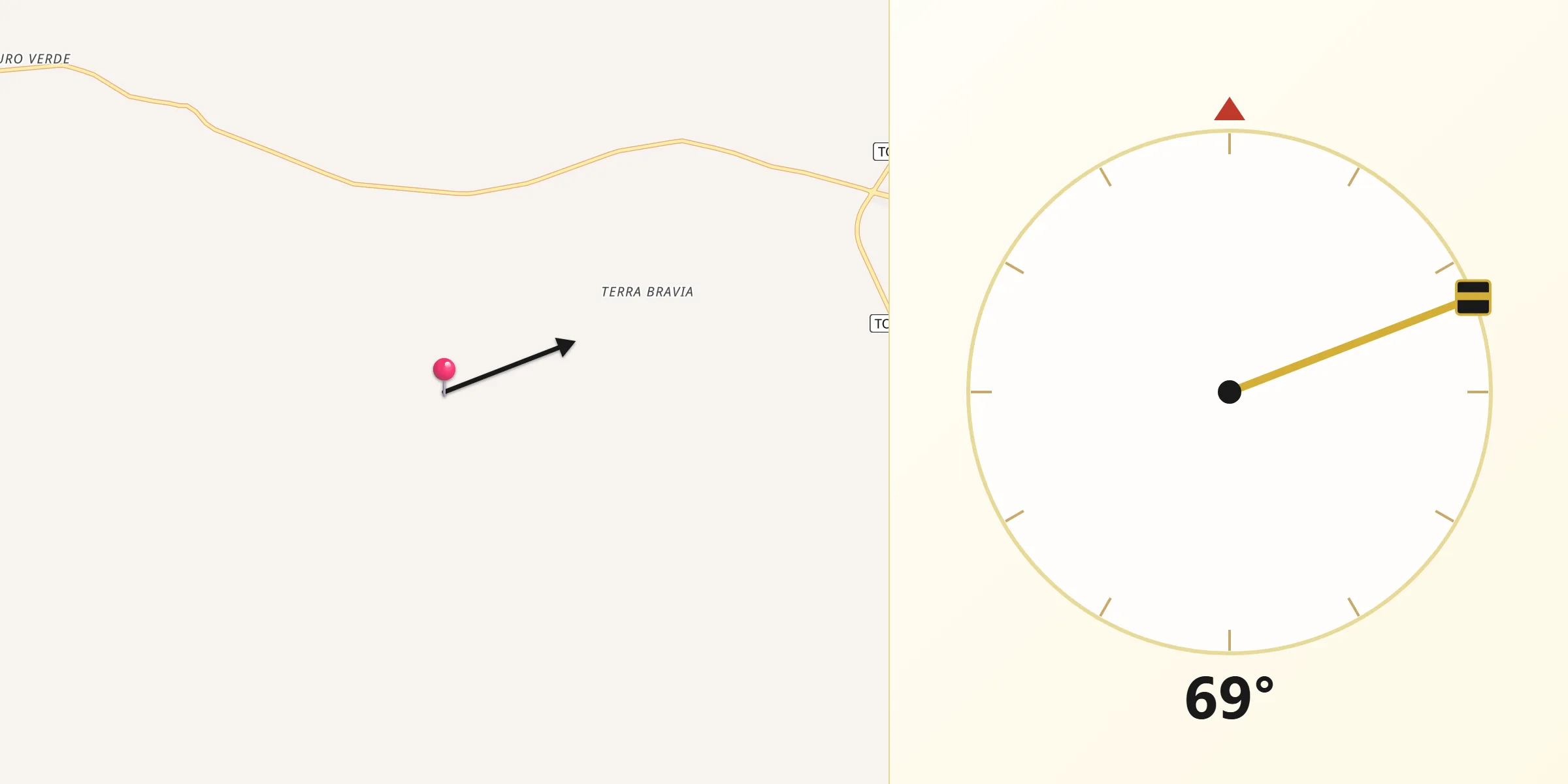 Direção da Qibla a partir de Pium