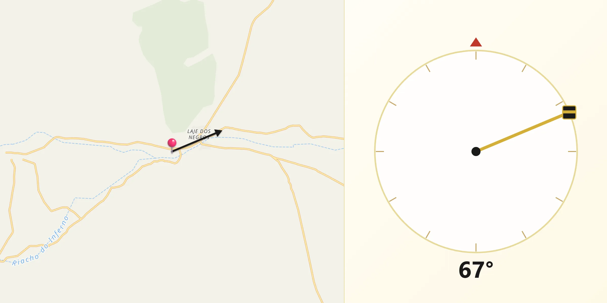 Direção da Qibla a partir de Laje