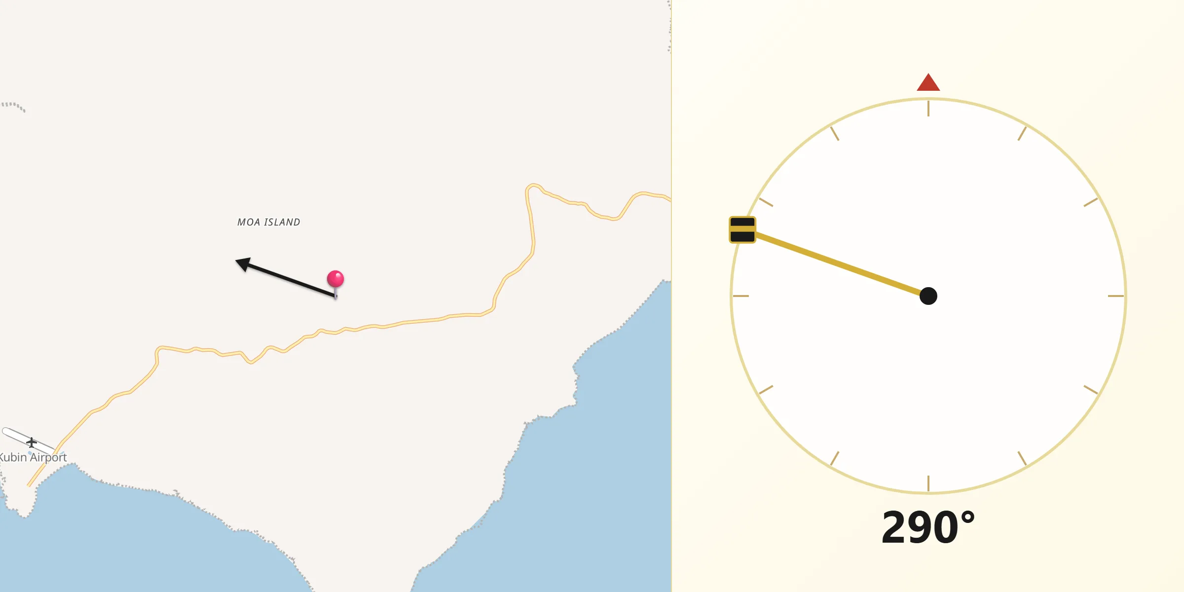 Qibla Direction from Torres Strait Island