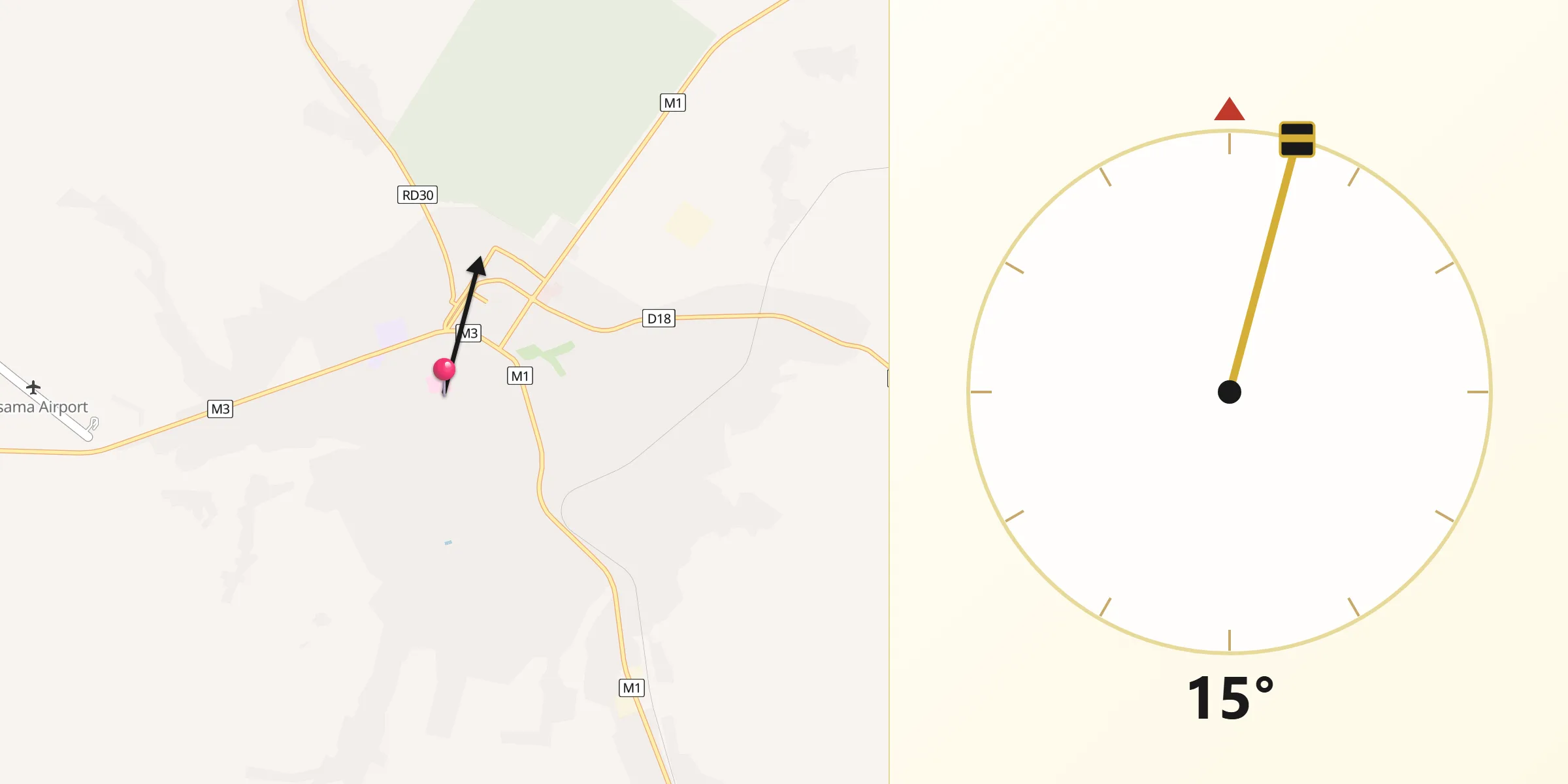 Qibla Direction from Kasama