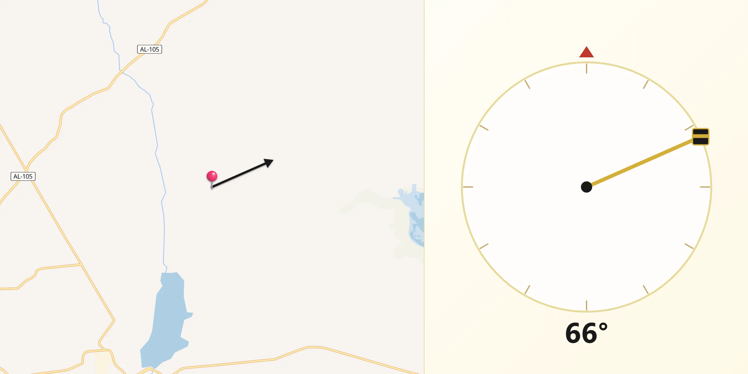 Direção da Qibla a partir de Penedo