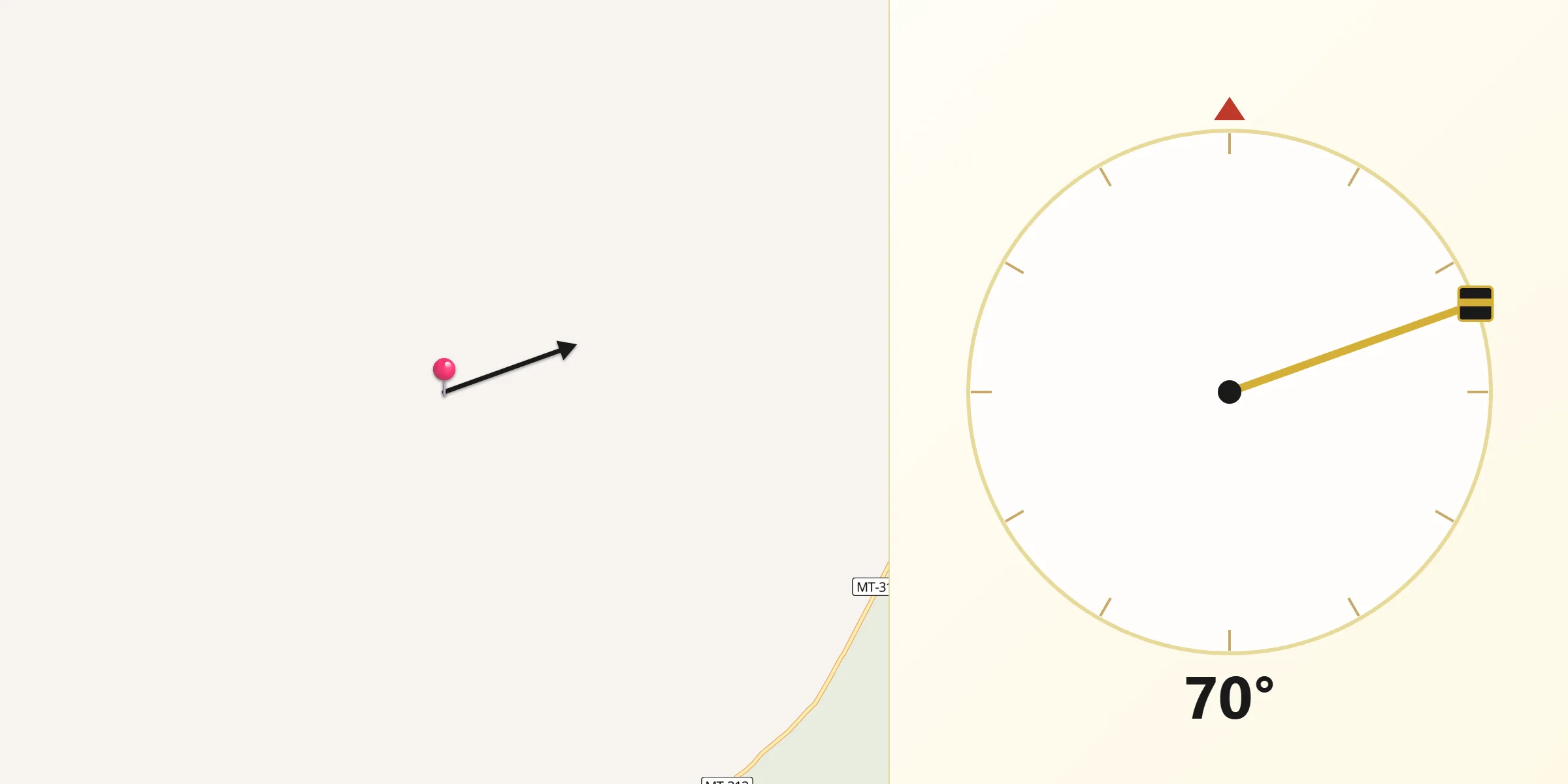 Direção da Qibla a partir de Rondolândia