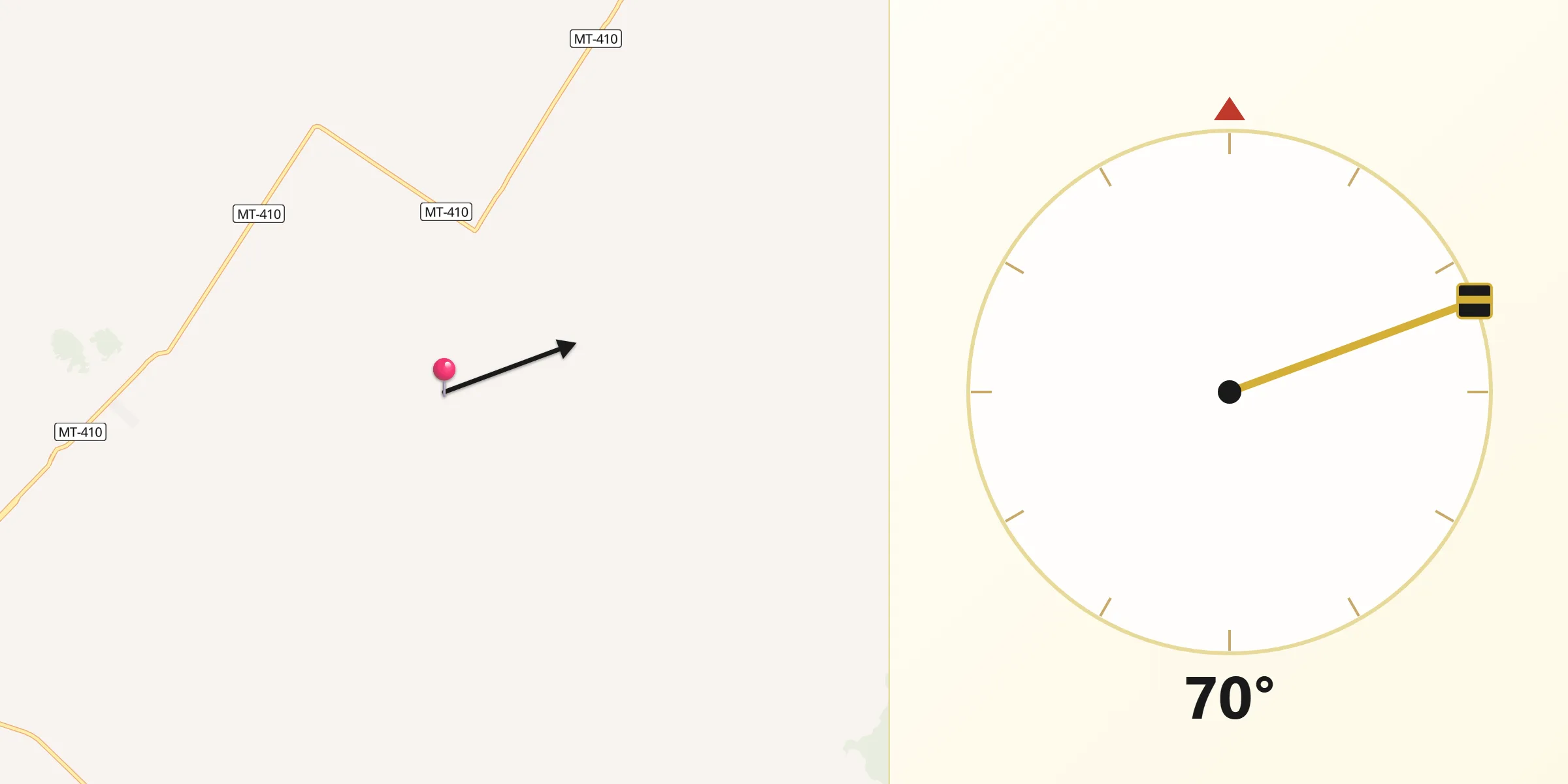 Direção da Qibla a partir de Nova Guarita