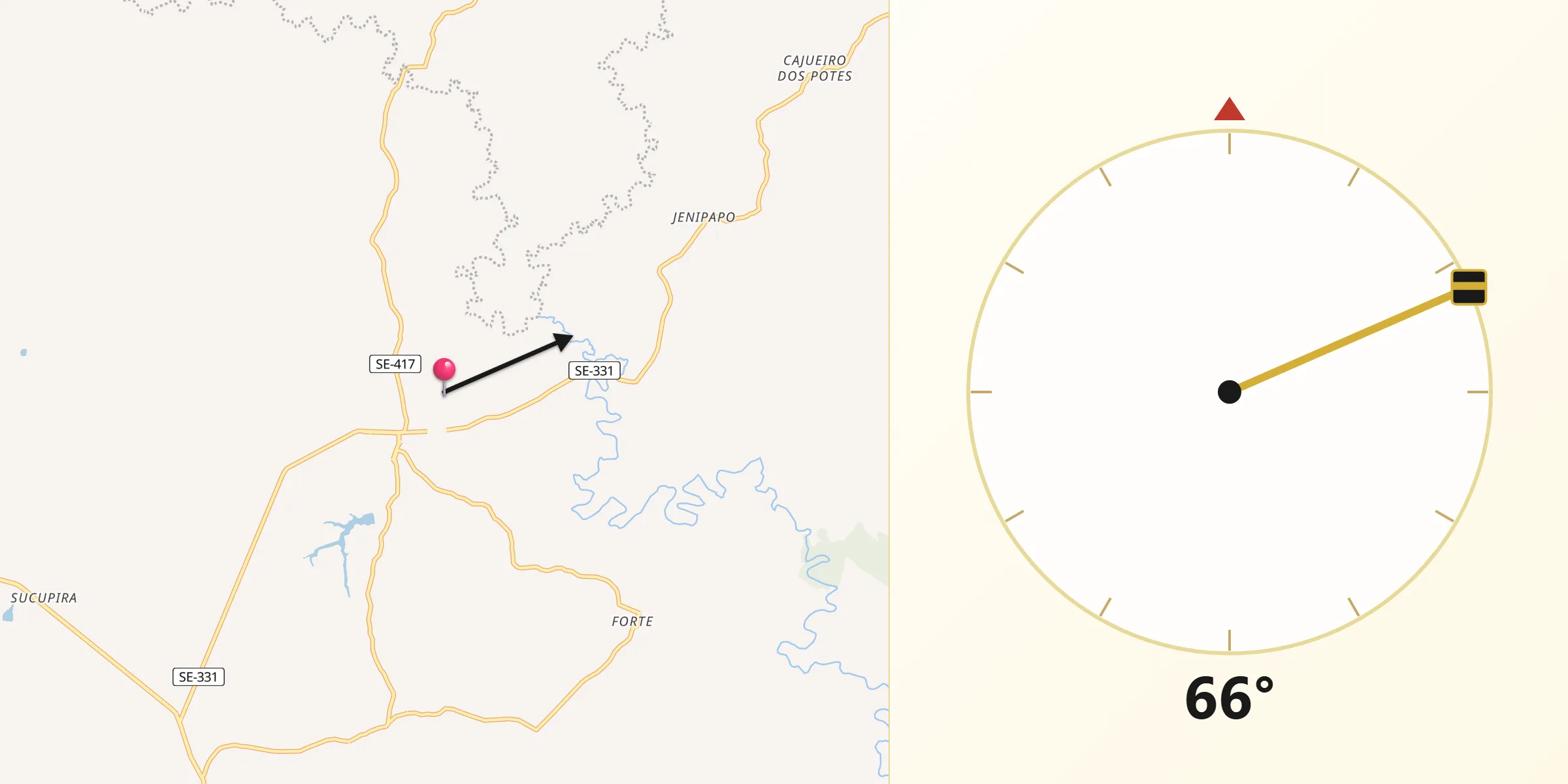Direção da Qibla a partir de Cumbe